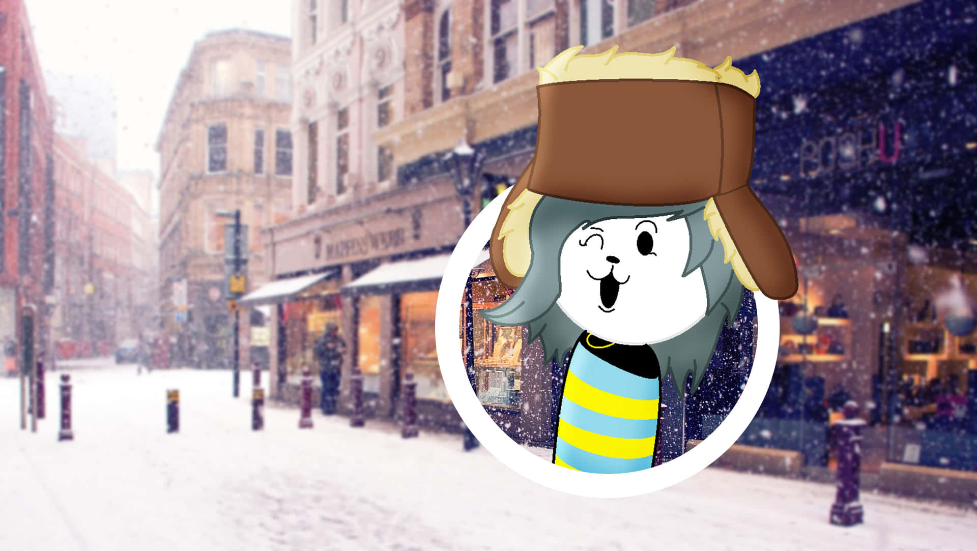 Temmie Undertale Snow Road Background