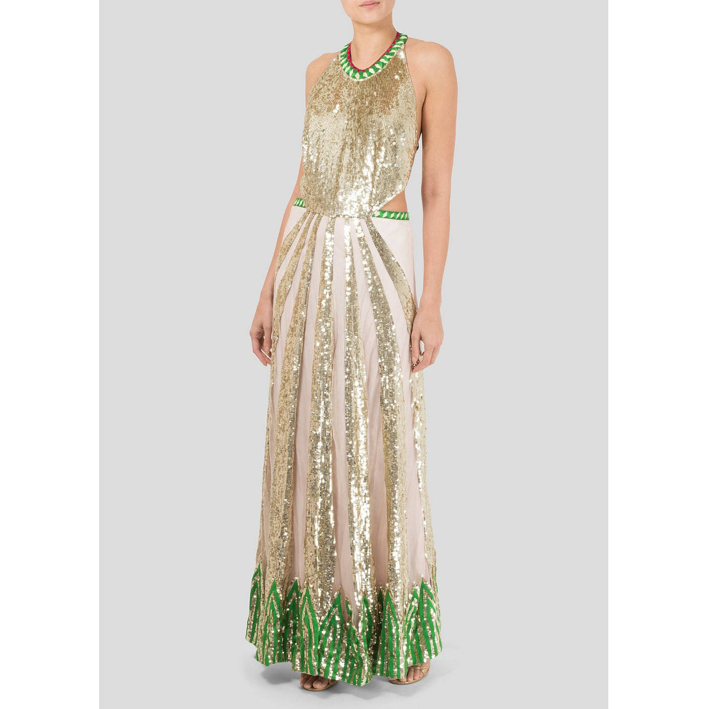 Temperley London Gold Green Colors Background