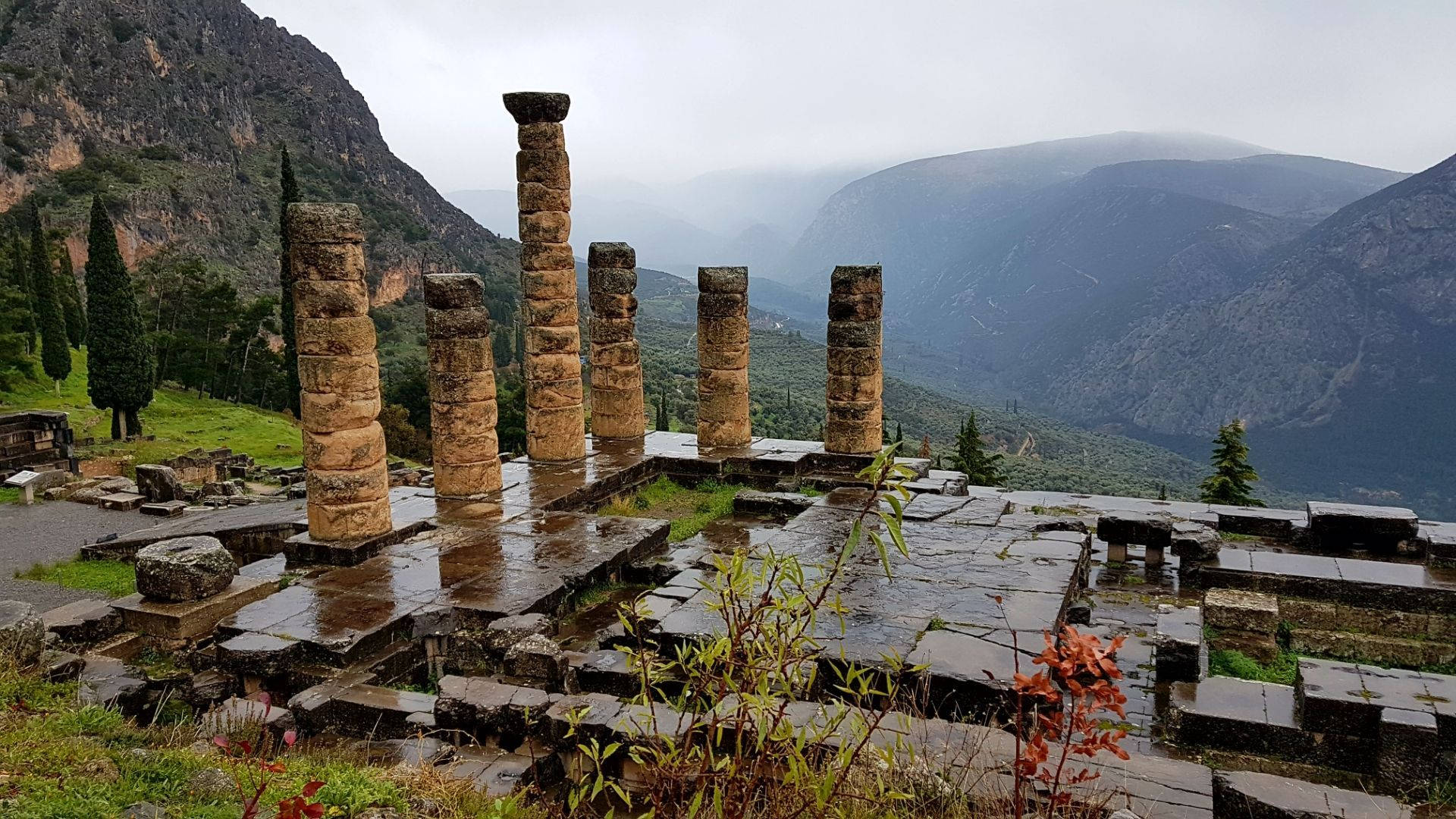 Temple Of Apollo Delphi Background