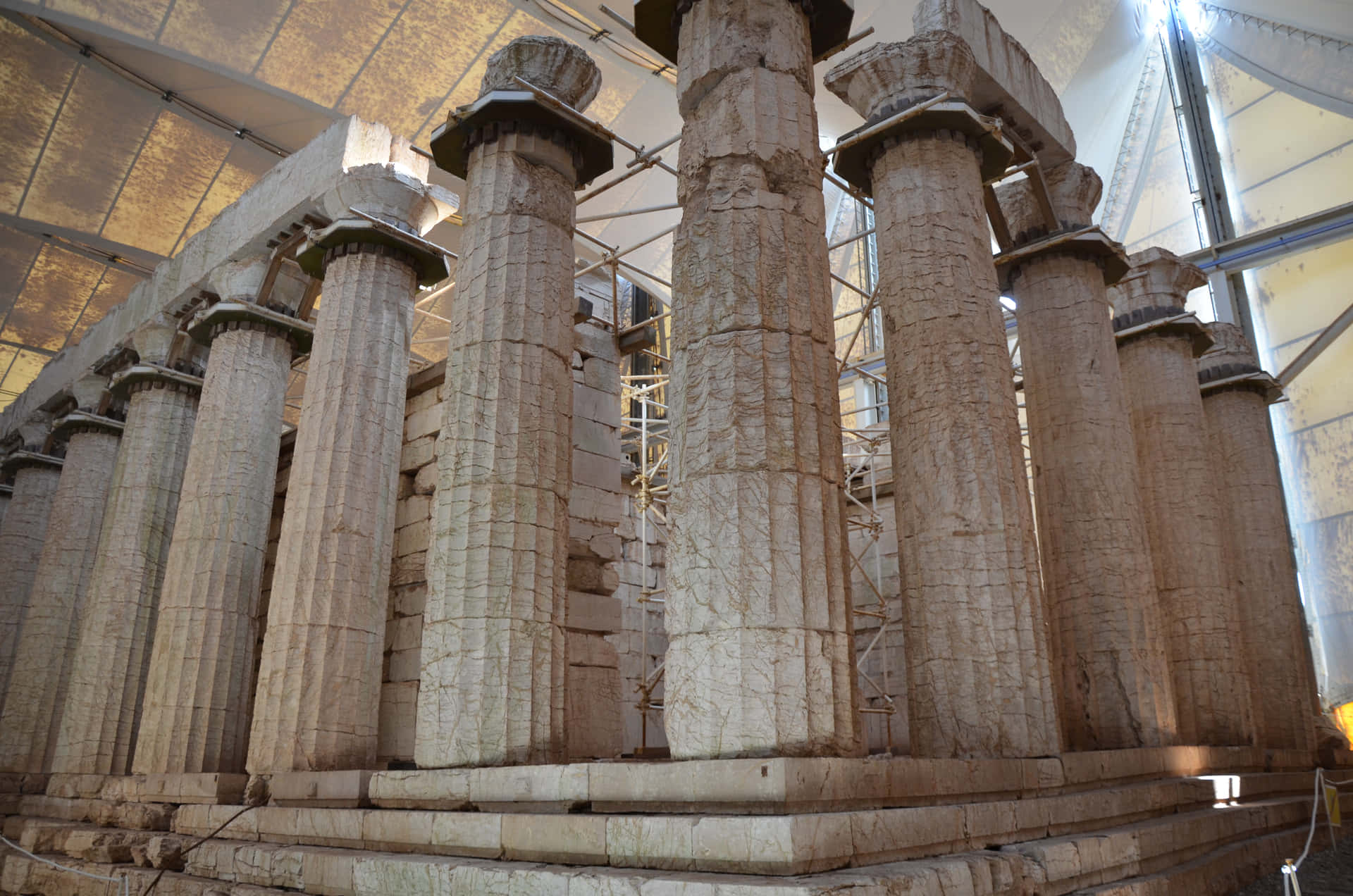 Temple Of Apollo Epicurius In The Sanctuary Of Bassae Background