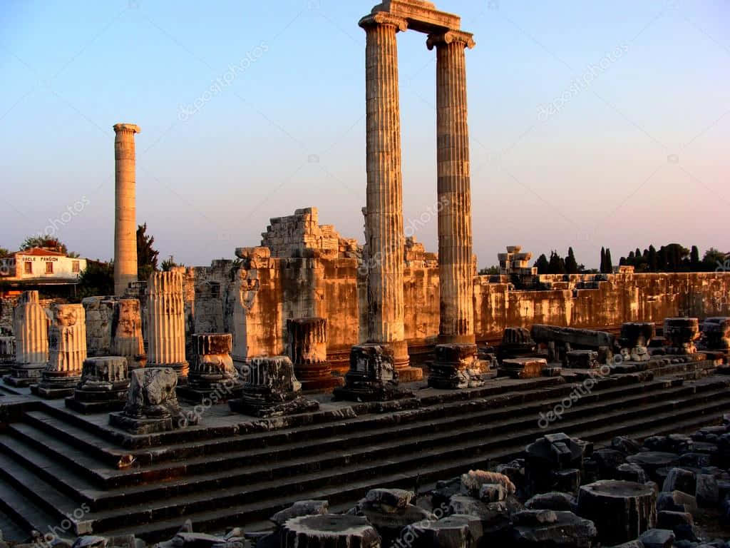 Temple Of Apollo Stands Out Background