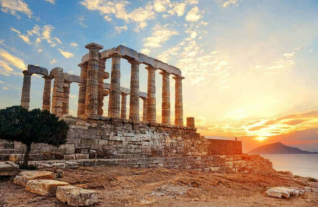 Temple Of Poseidon Hd Background Background