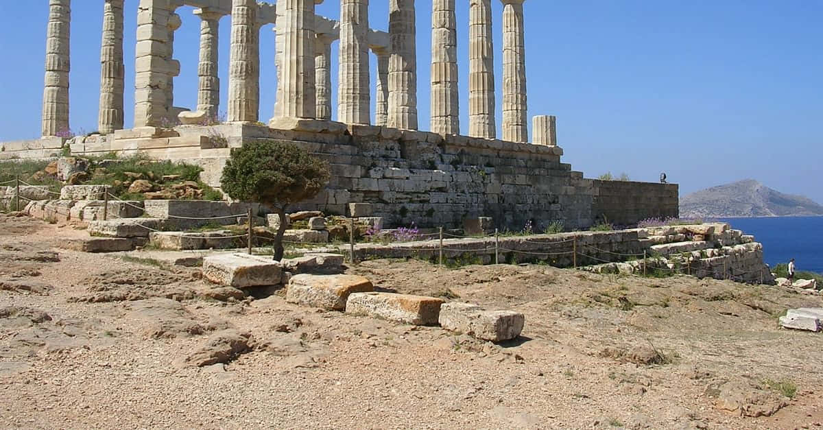 Temple Of Poseidon In Greece Background