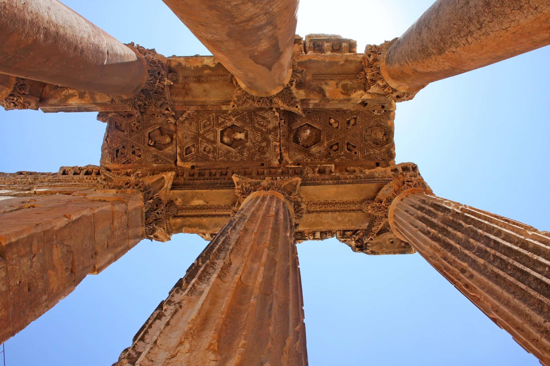 Temple Of Poseidon Low Angle Background