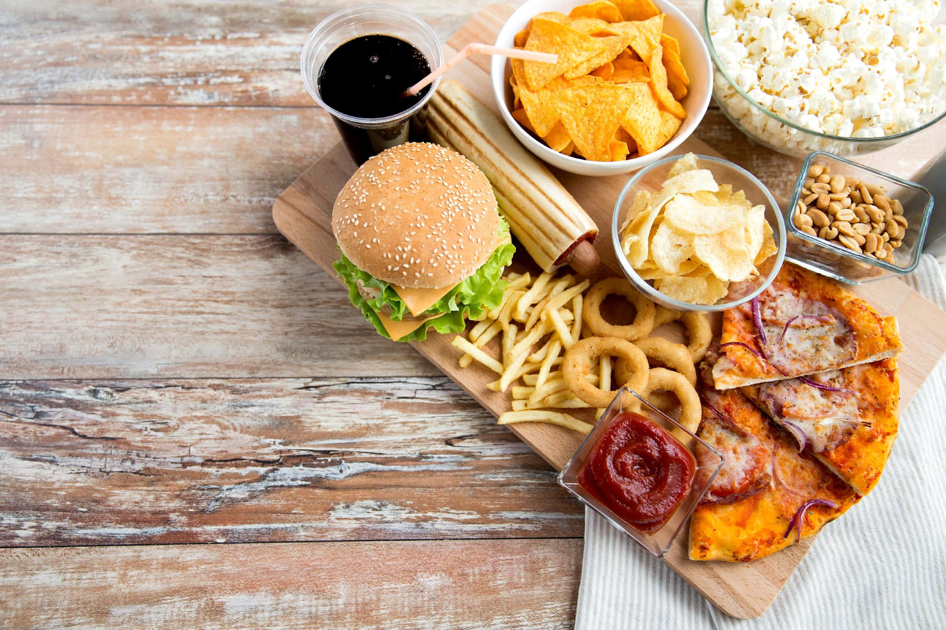 Tempting Display Of Tortilla Chips On A Charcuterie Board Background