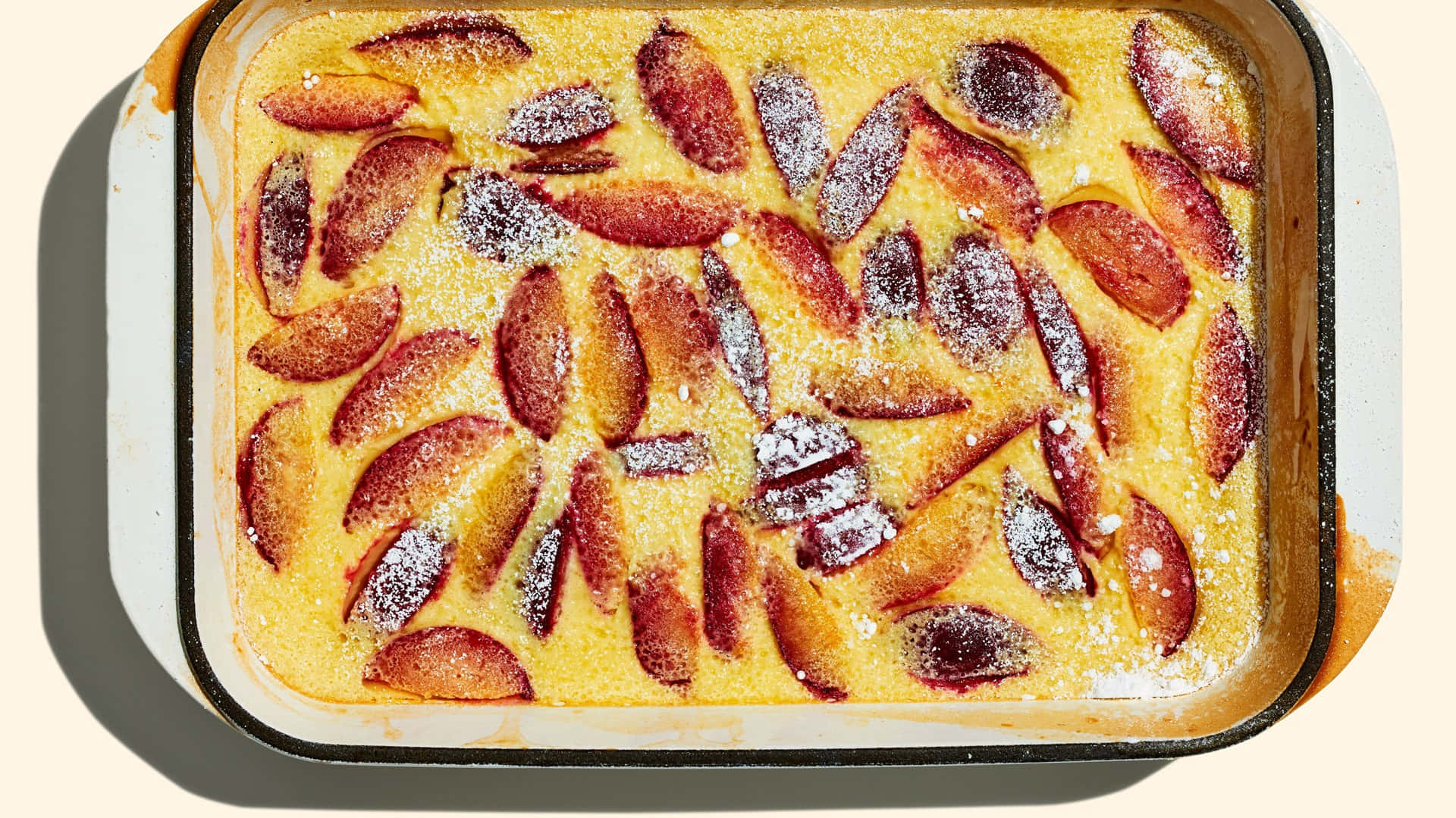 Tempting Italian Prune Plum Cake Background