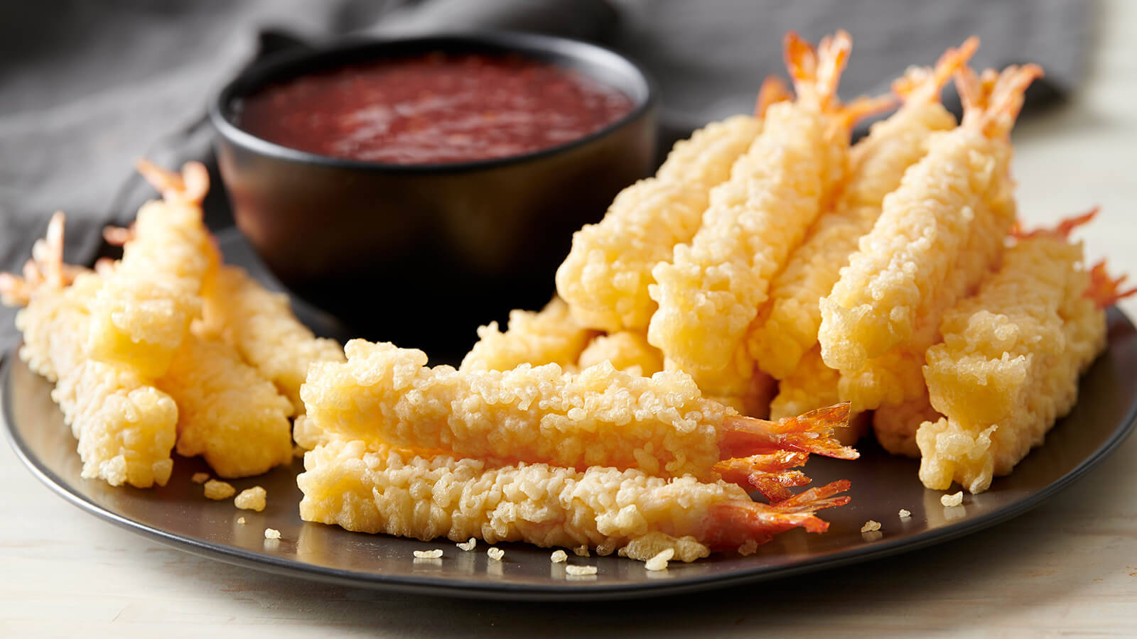 Tempura And Ketchup Background