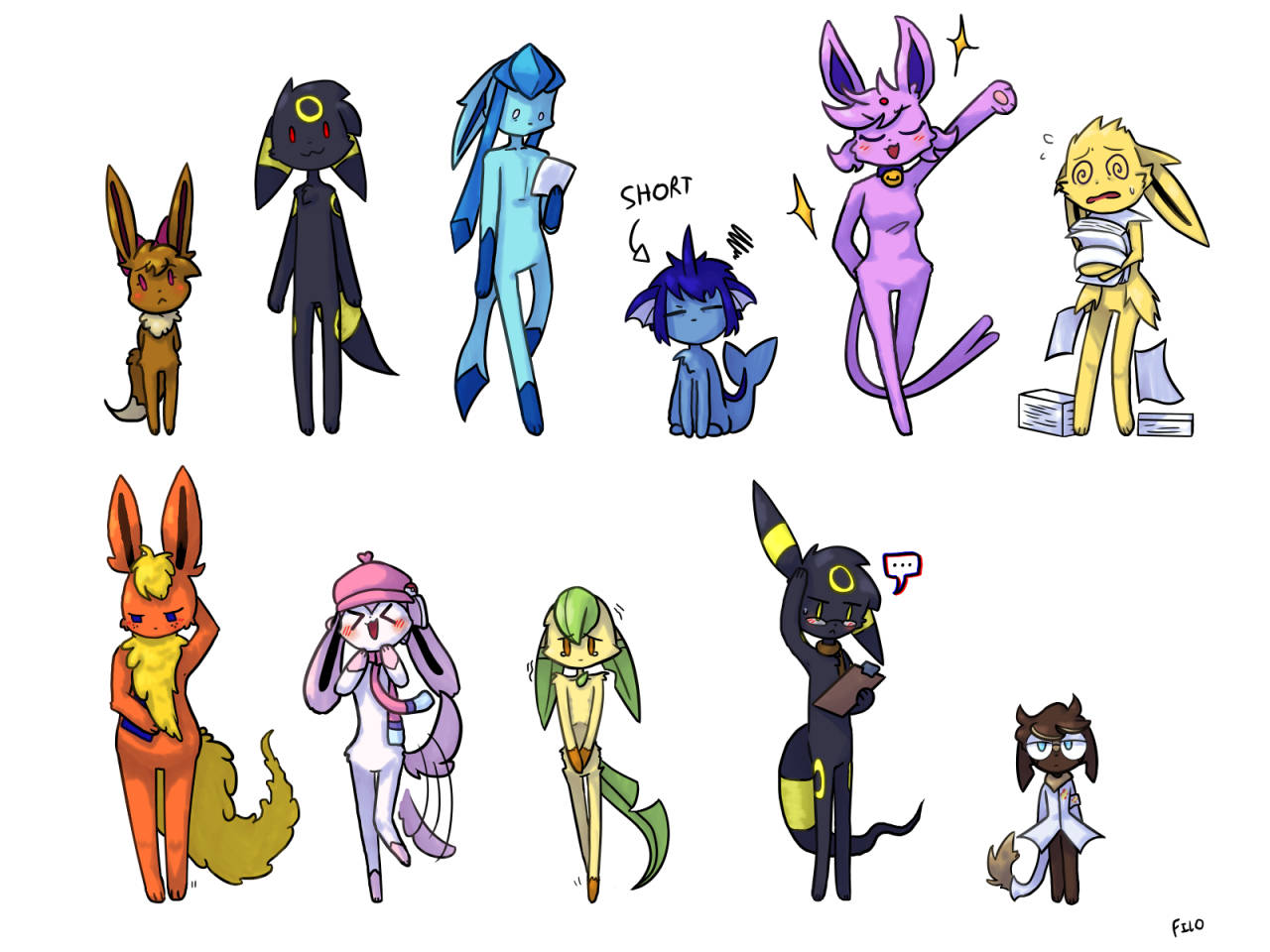 Ten Eevee Evolutions Human Background