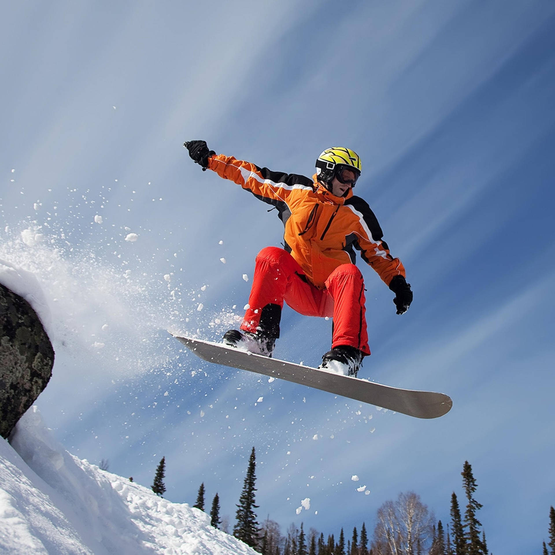 Tenacious Feet Gripping Snowboard Background