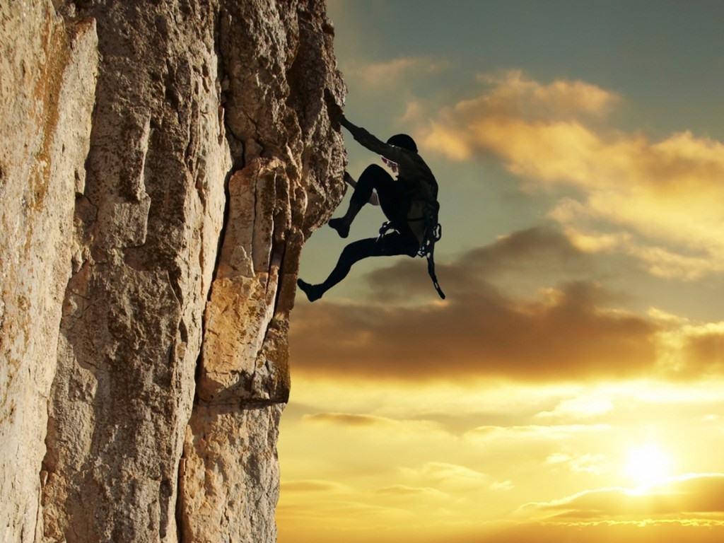 Tenacious Mountain Climber Background