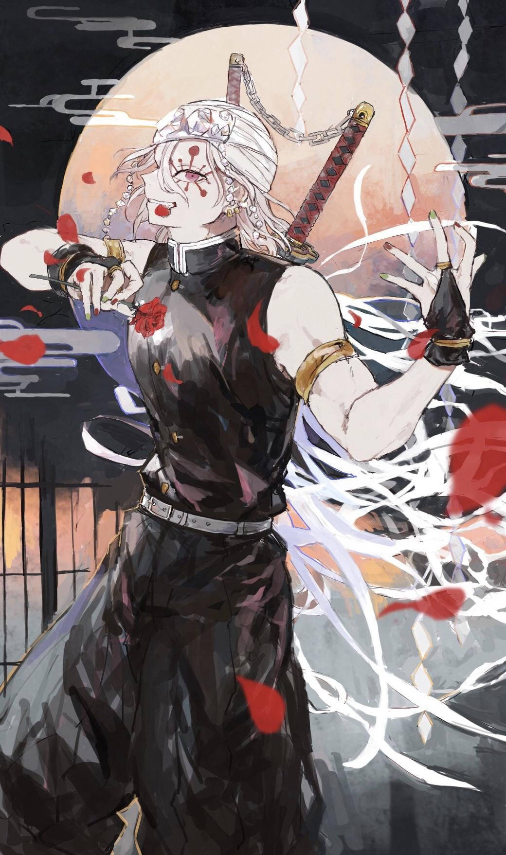 Tengen Uzui From Demon Slayer Painting Background