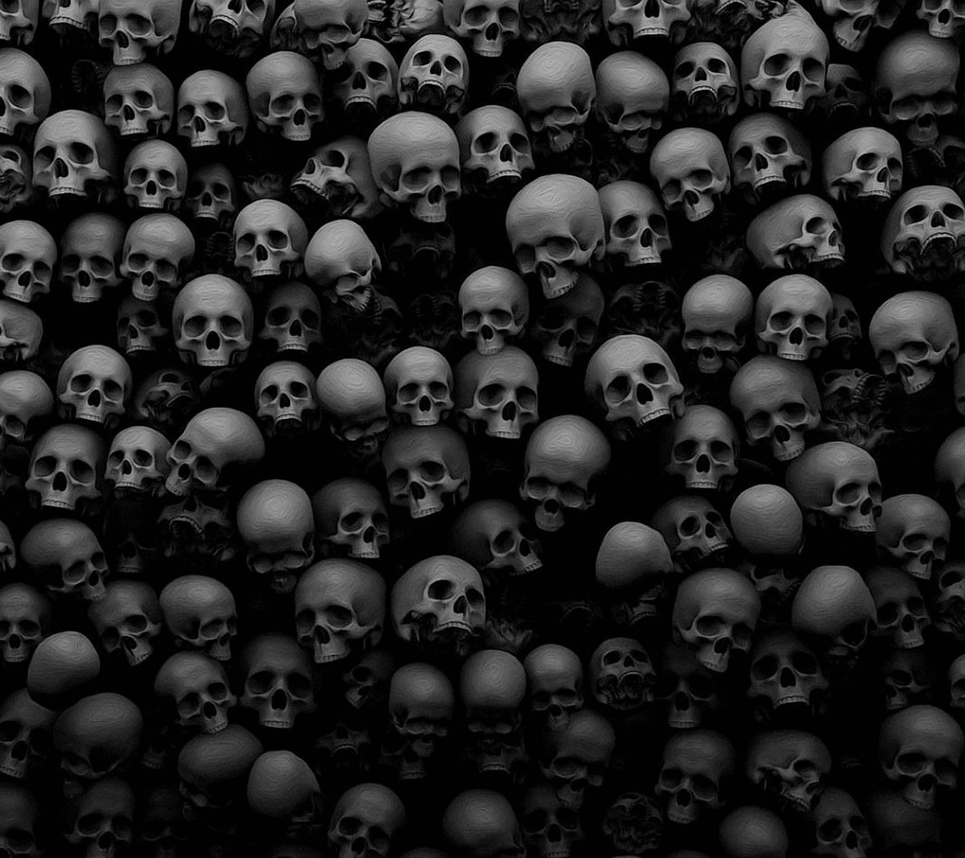 Tengkorak Wall Of Skulls Background