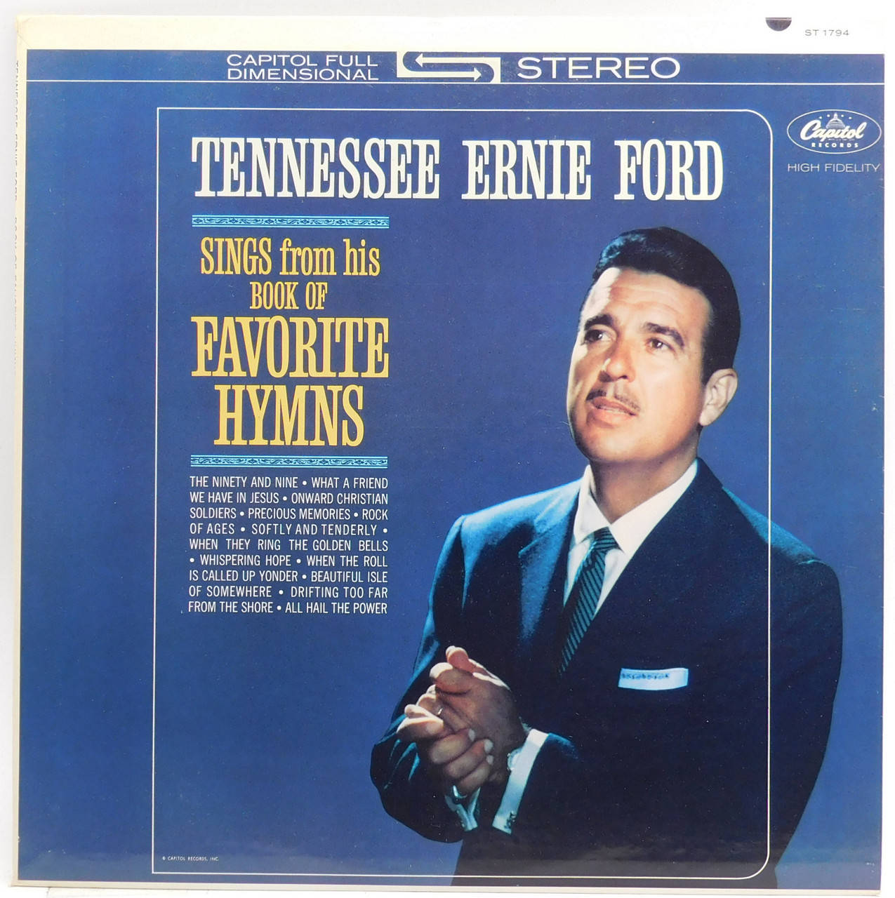 Tennessee Ernie Ford's Favorite Hymns On Vinyl Record Background