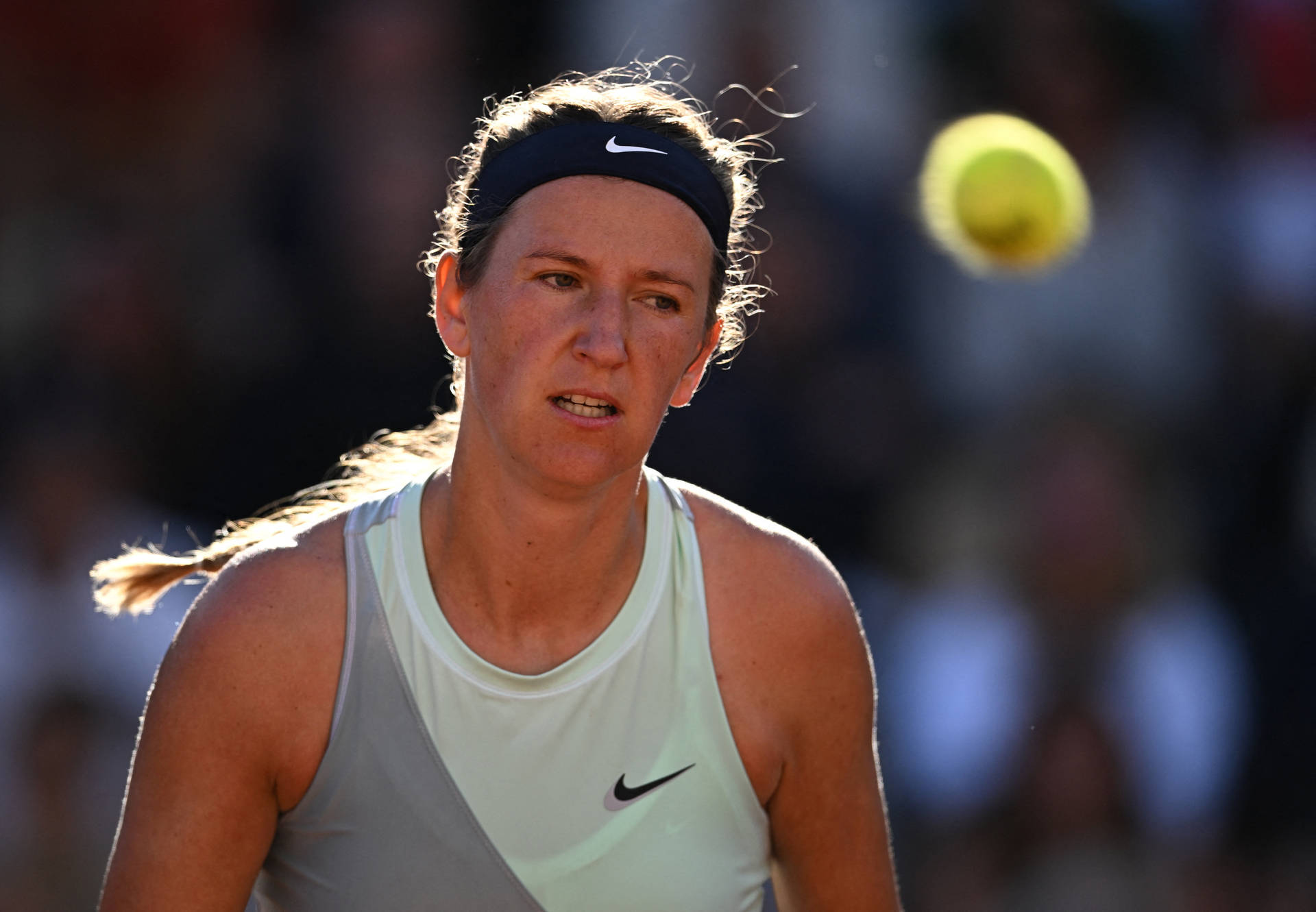 Tennis Ball Flying Towards Victoria Azarenka Background