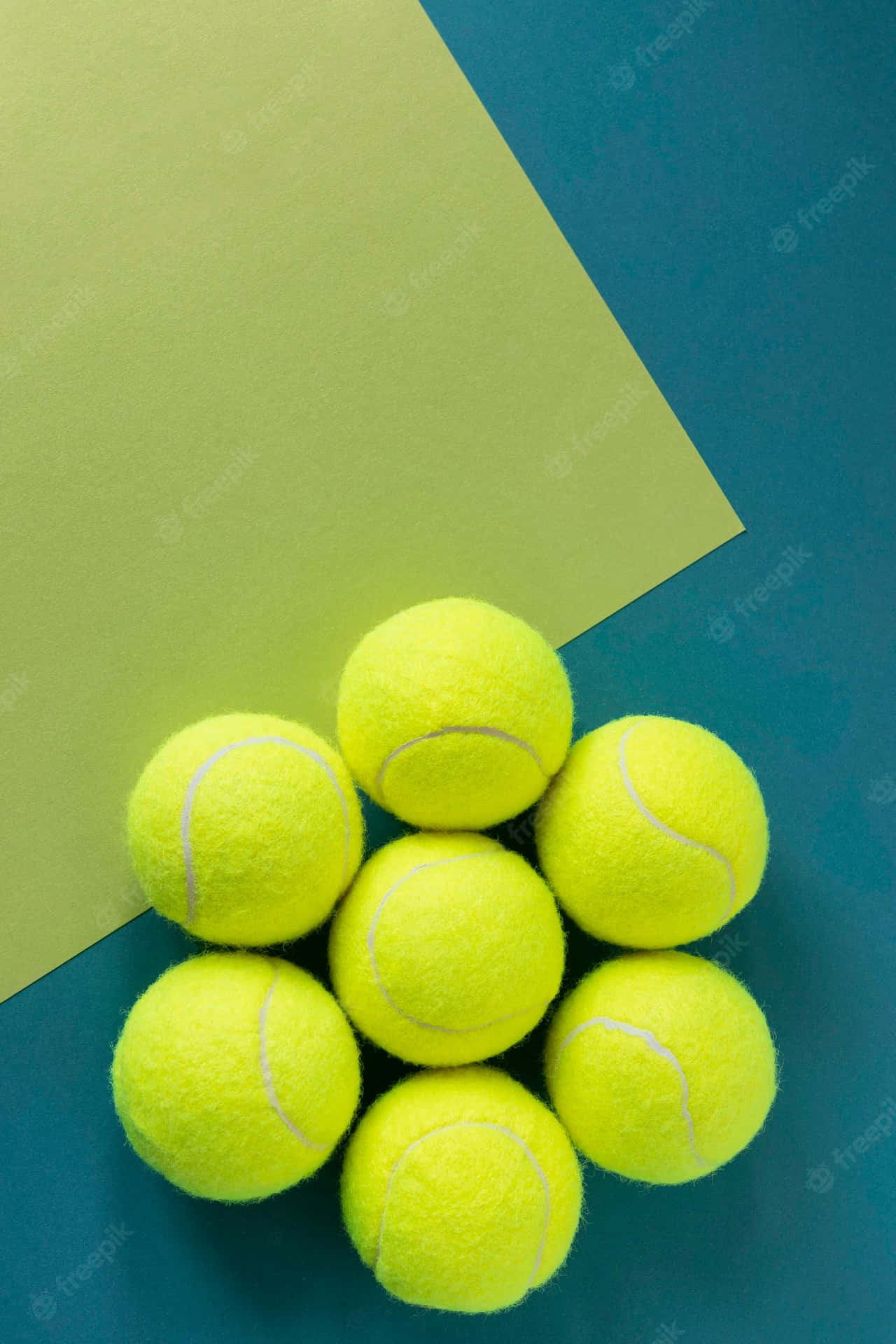 Tennis Balls On A Blue Background Background