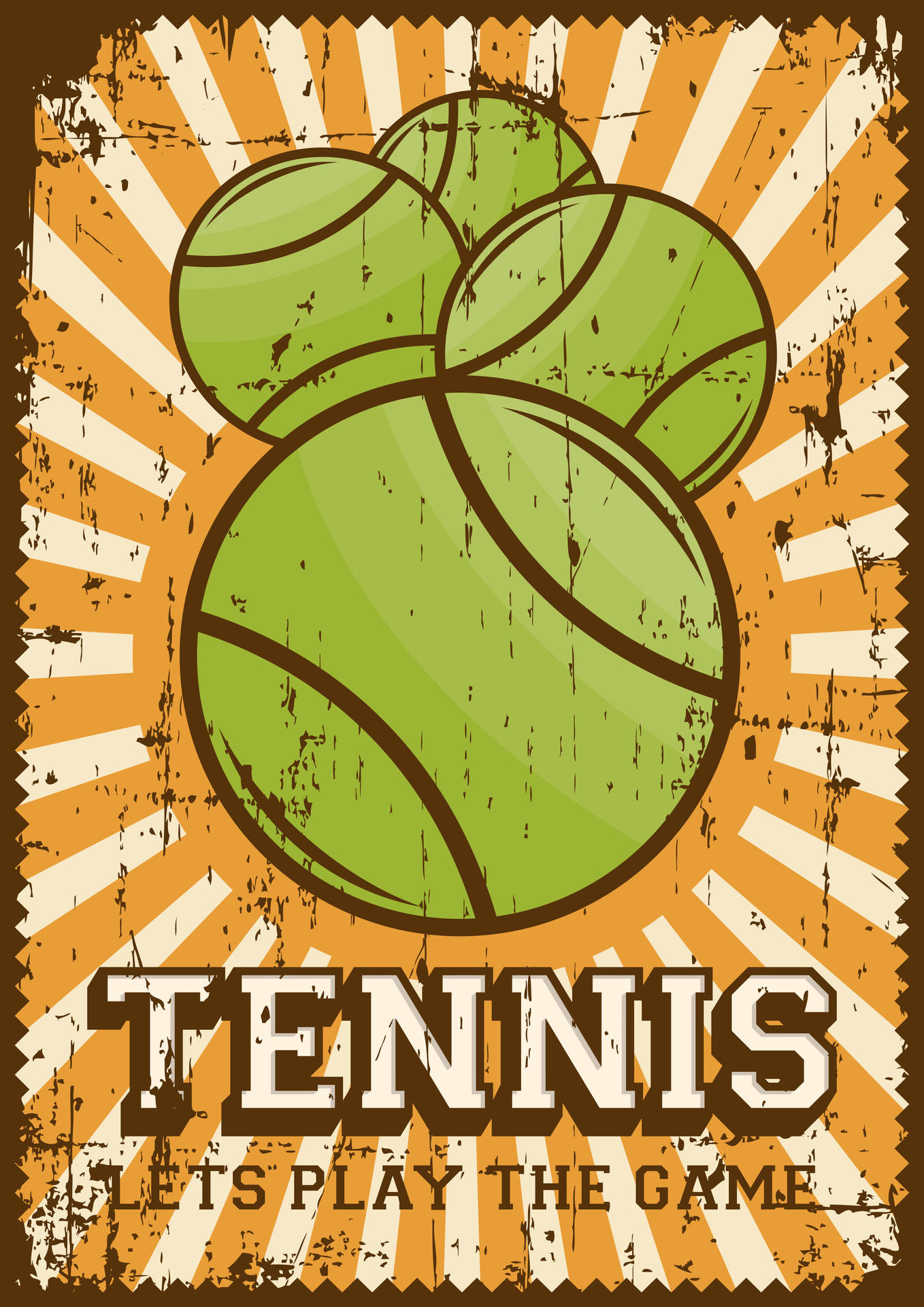 Tennis Balls Retro Pop Art Background