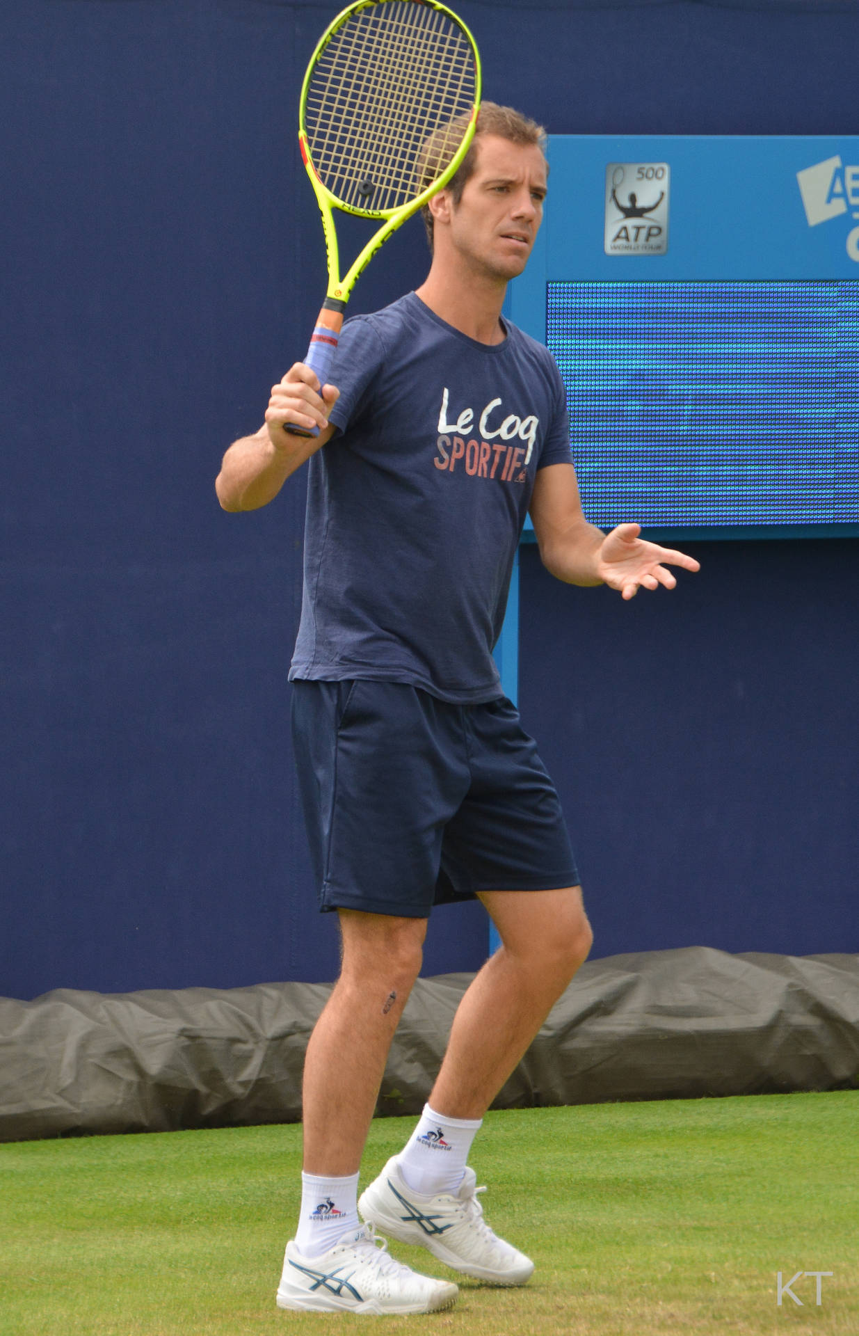 Tennis Champion Richard Gasquet In Action Background