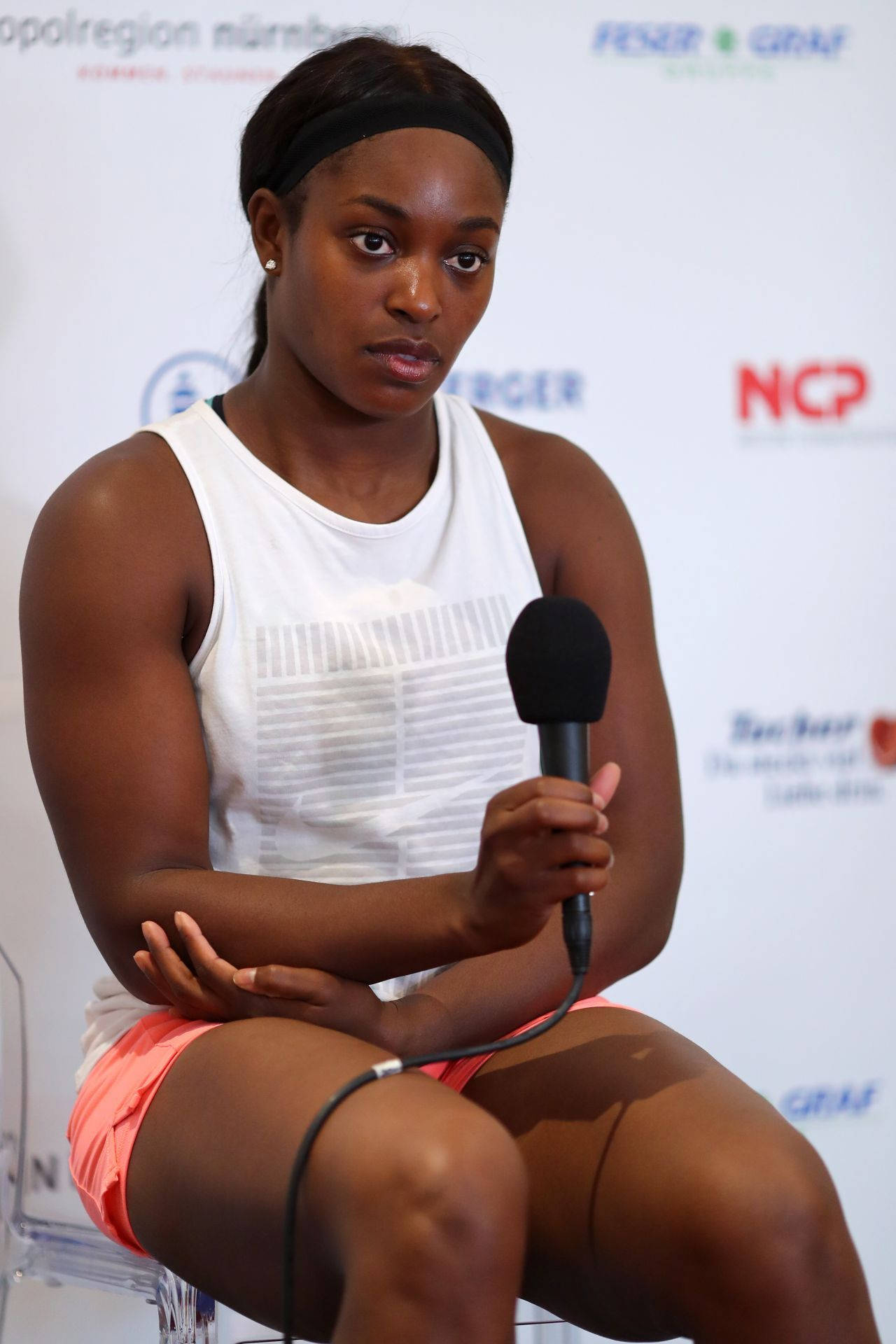 Tennis Champion Sloane Stephens Speaking Background