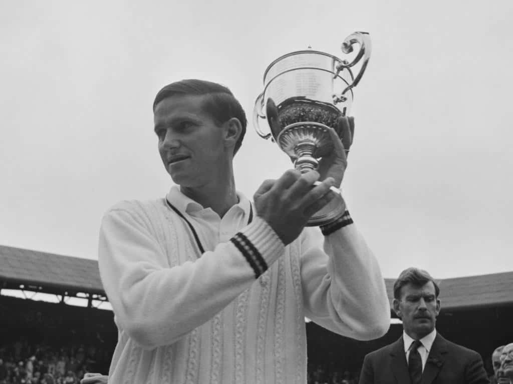 Tennis Champion Trophy Celebration Vintage Background