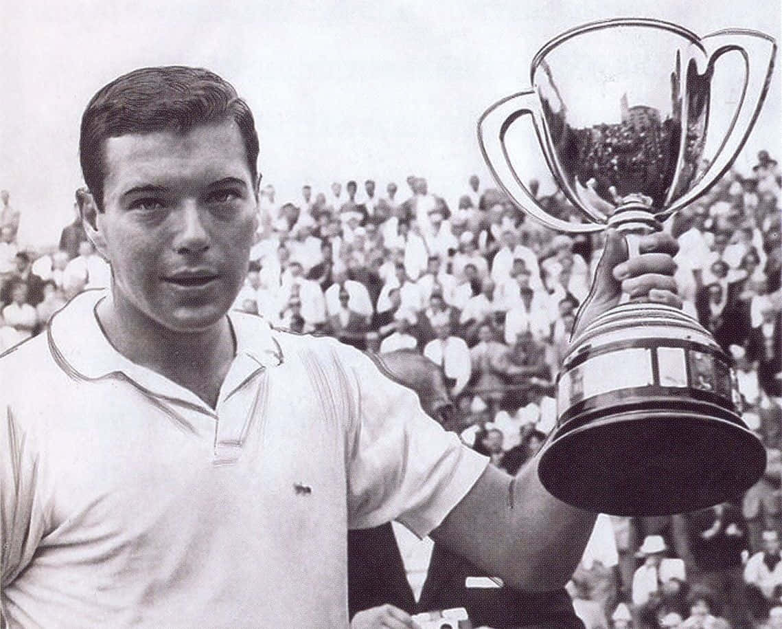 Tennis Champion Trophy Celebration Vintage Background
