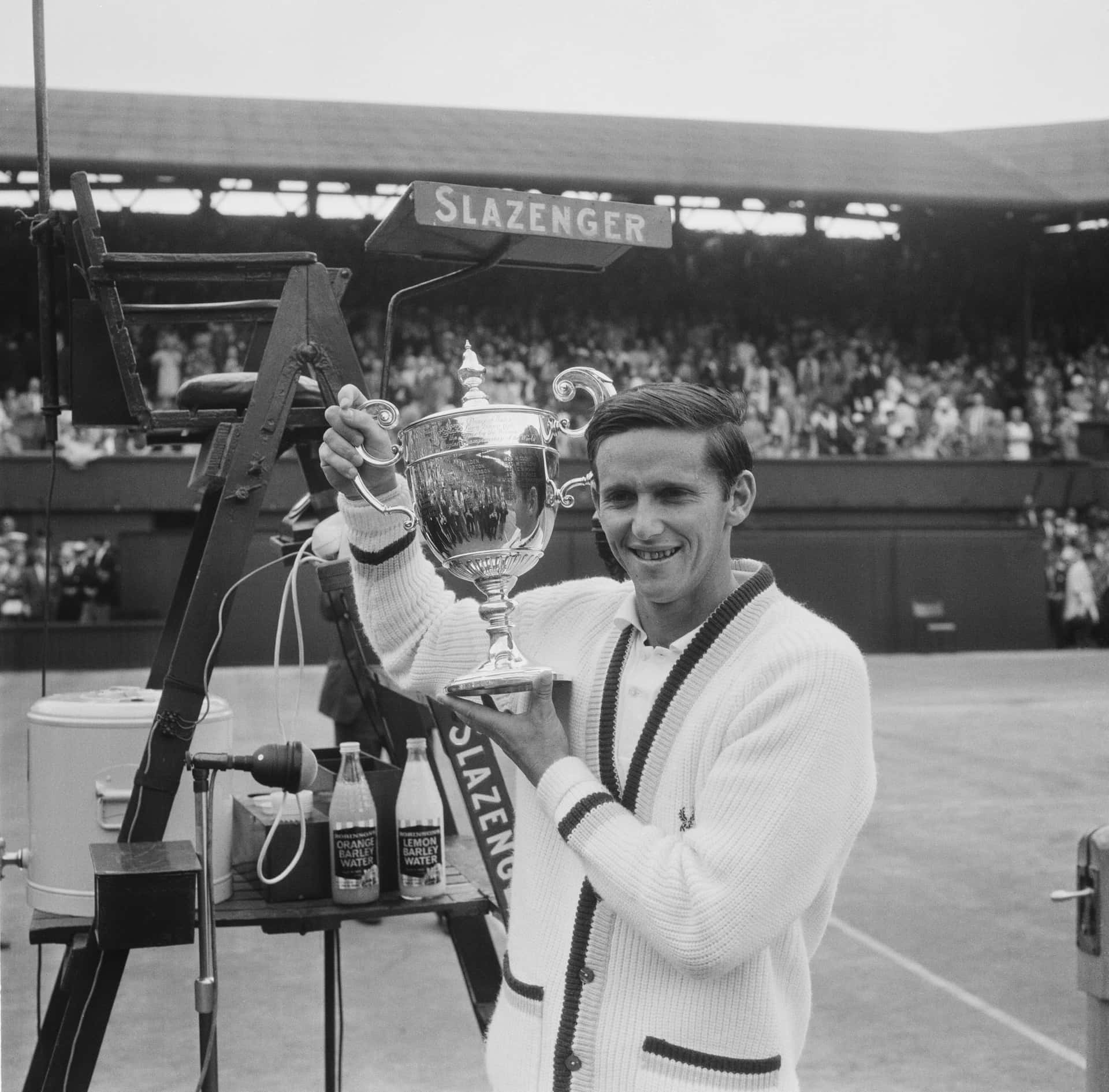 Tennis Championwith Trophy Background