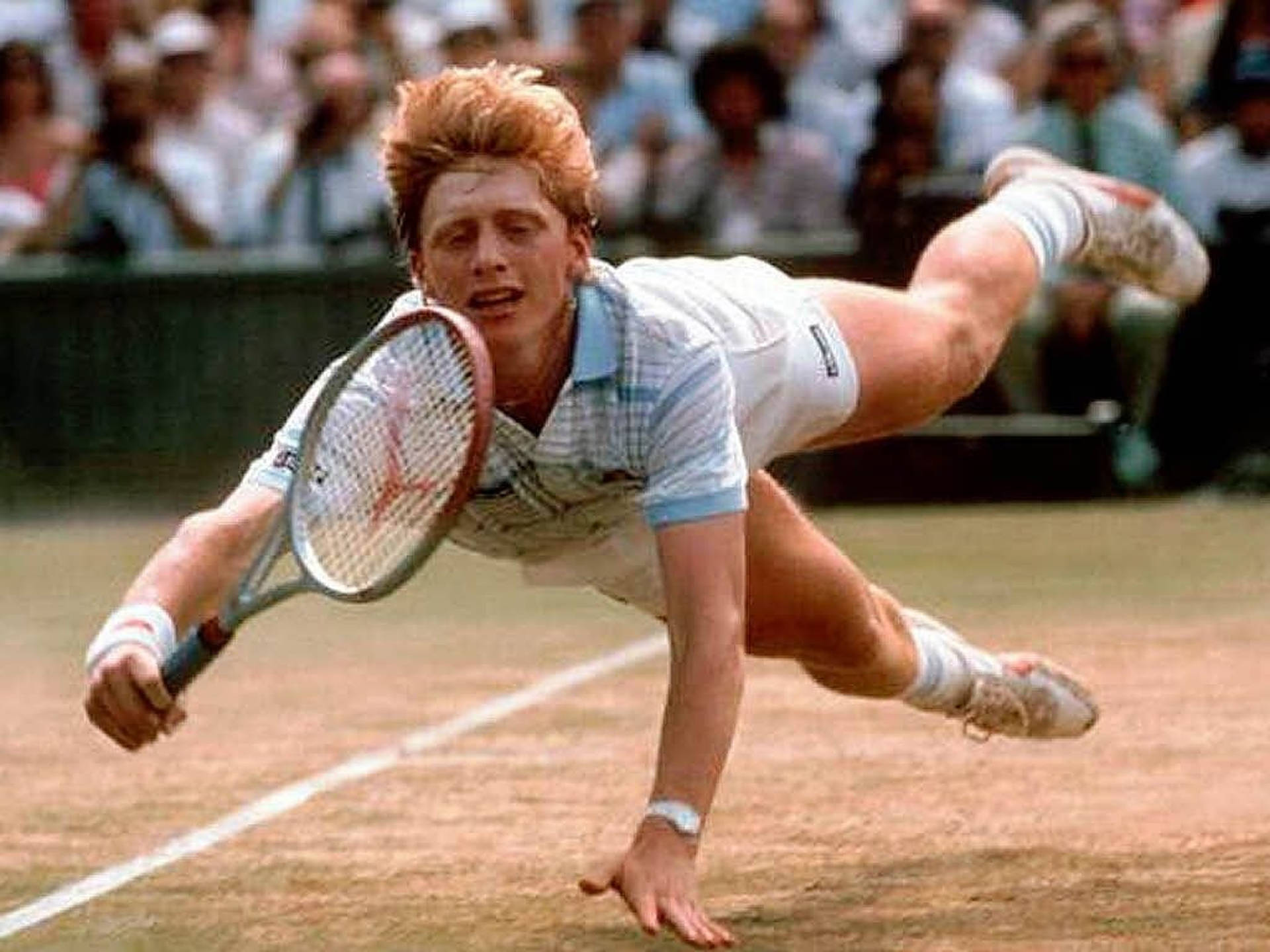 Tennis Legend Boris Becker In Action Background
