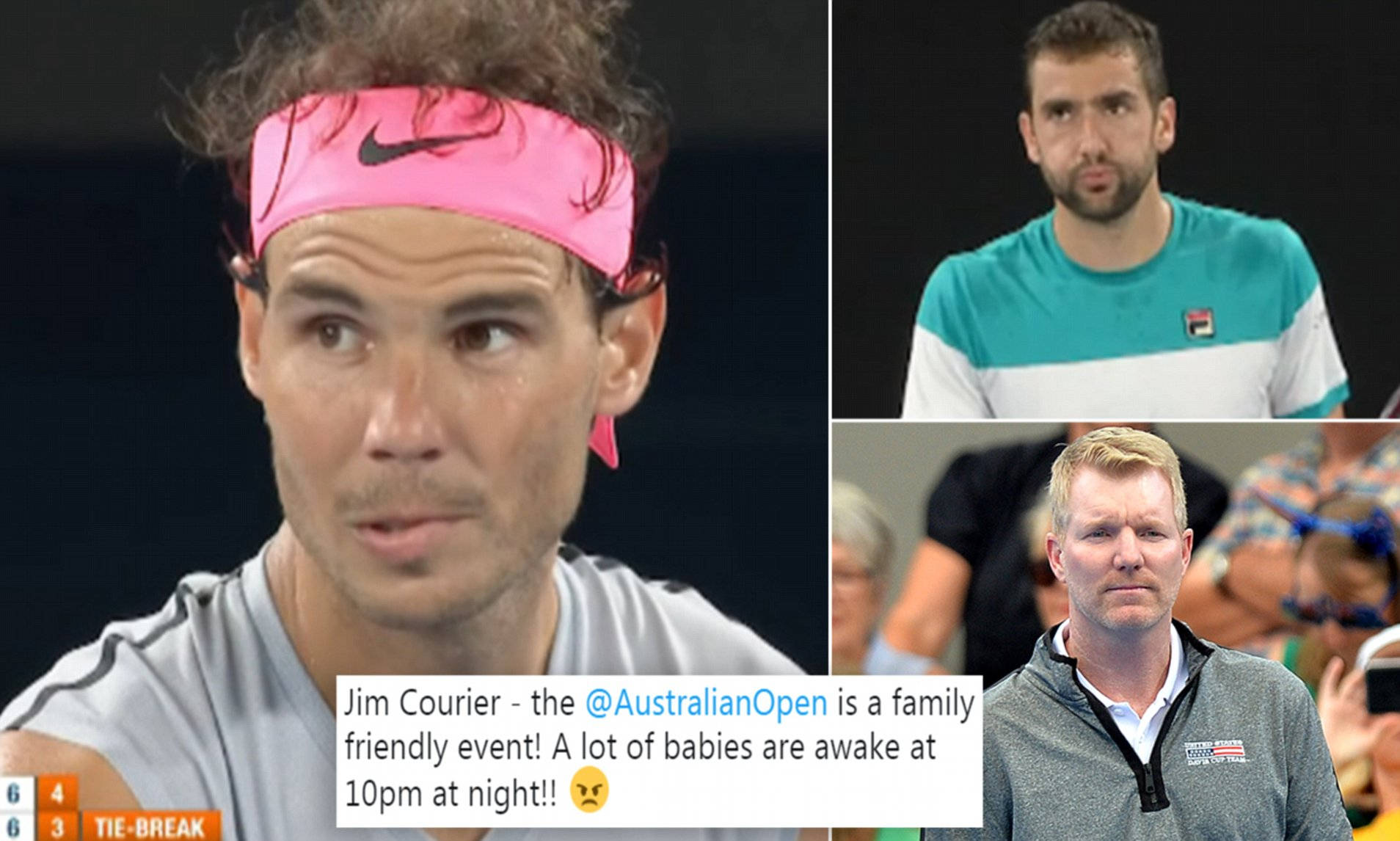 Tennis Legend Jim Courier In Action During A Match Background