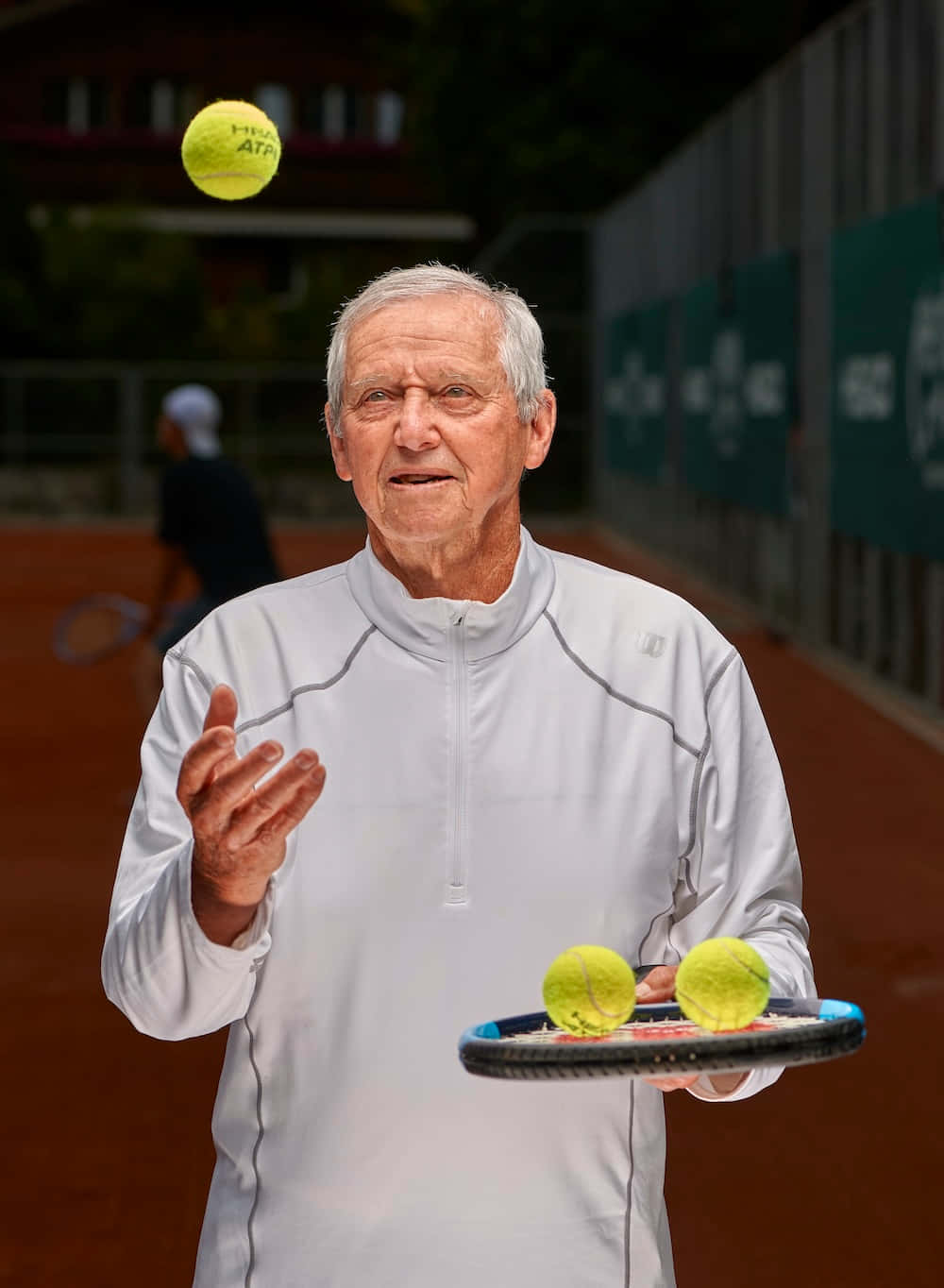 Tennis Legend Roy Emerson Court Action Background