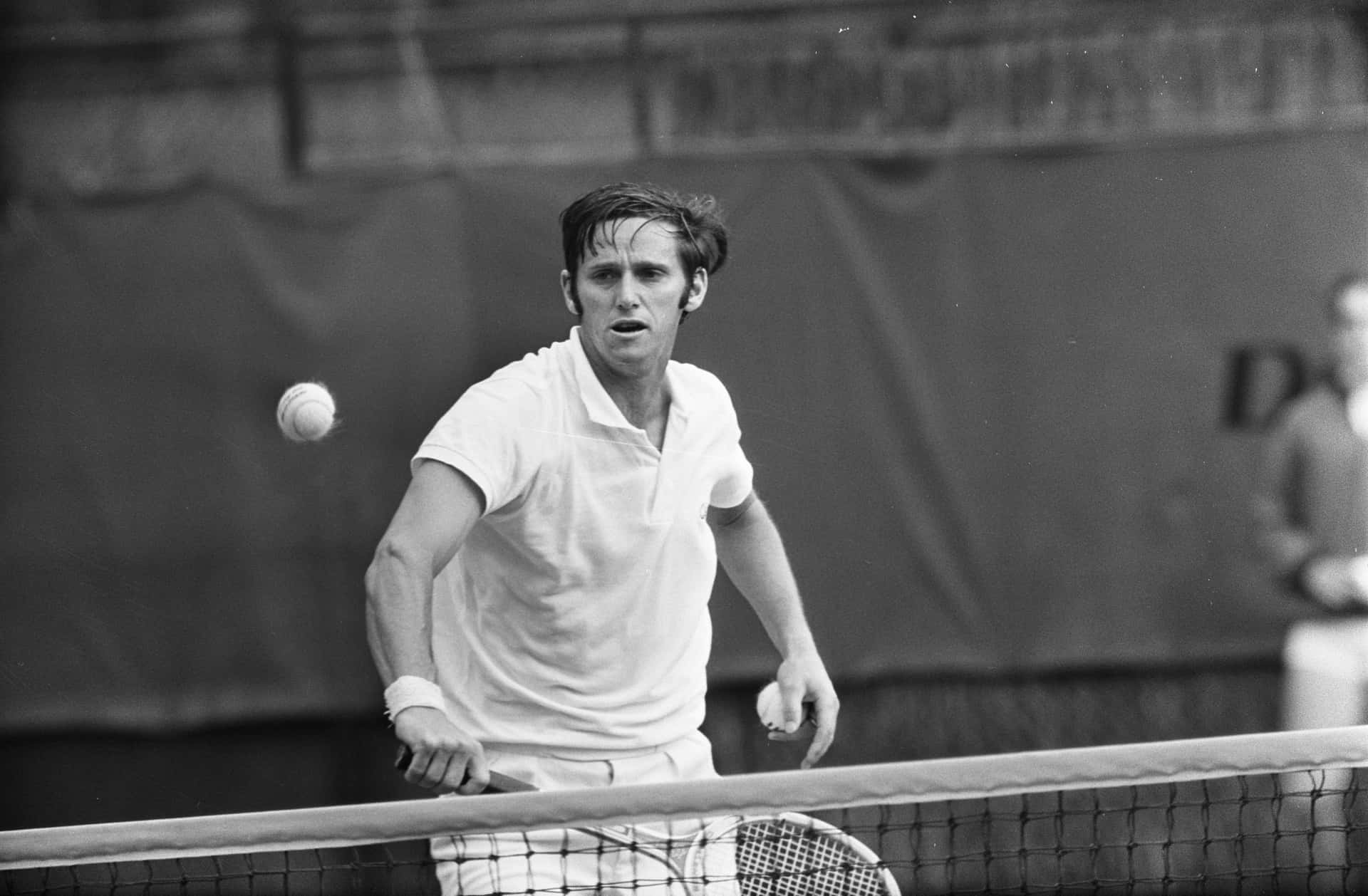 Tennis Legend Roy Emerson In Action During A Match In Netherlands, 1969 Background