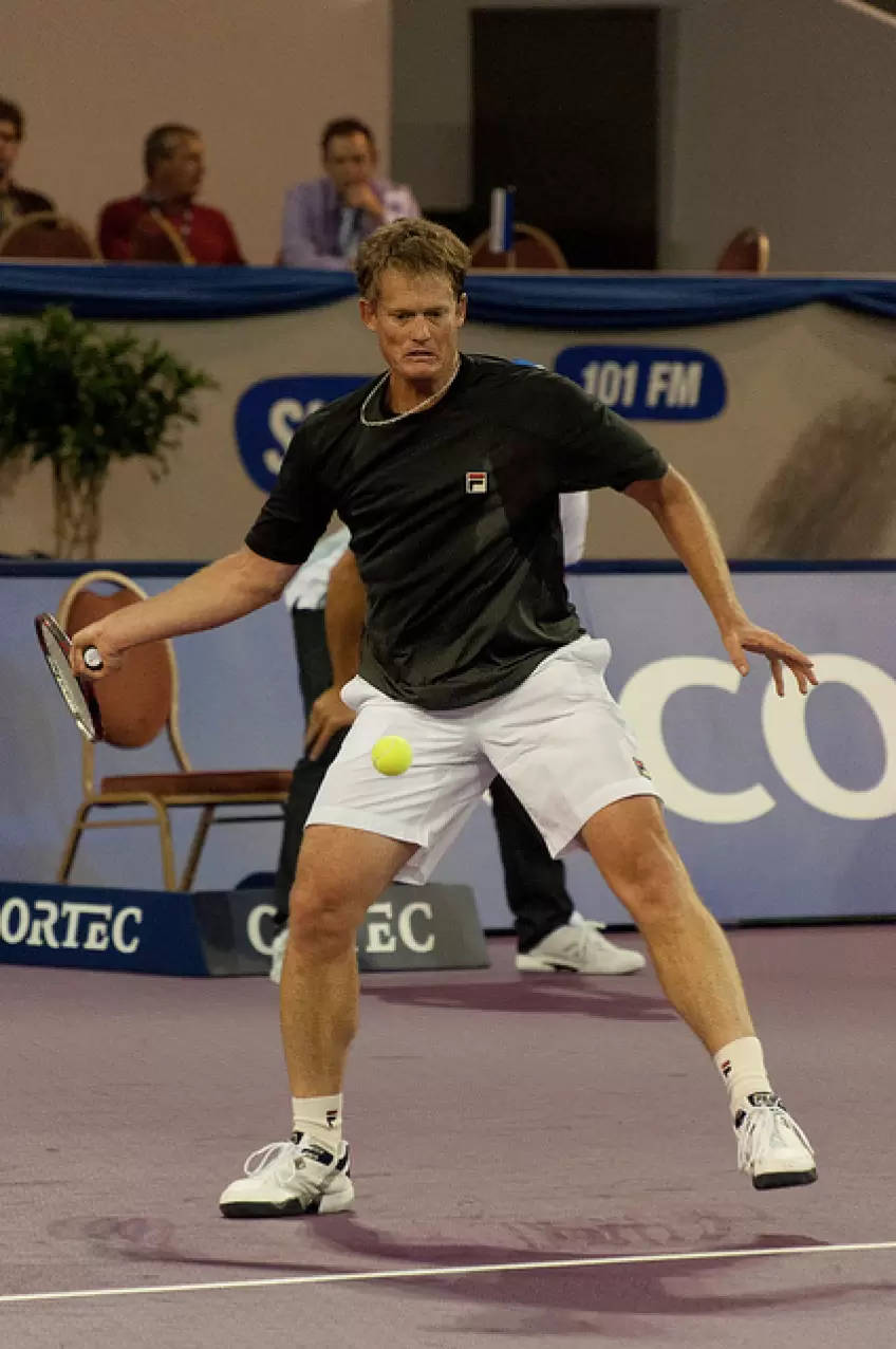 Tennis Legend Wayne Ferreira Displaying His Iconic Forehand Stroke Background