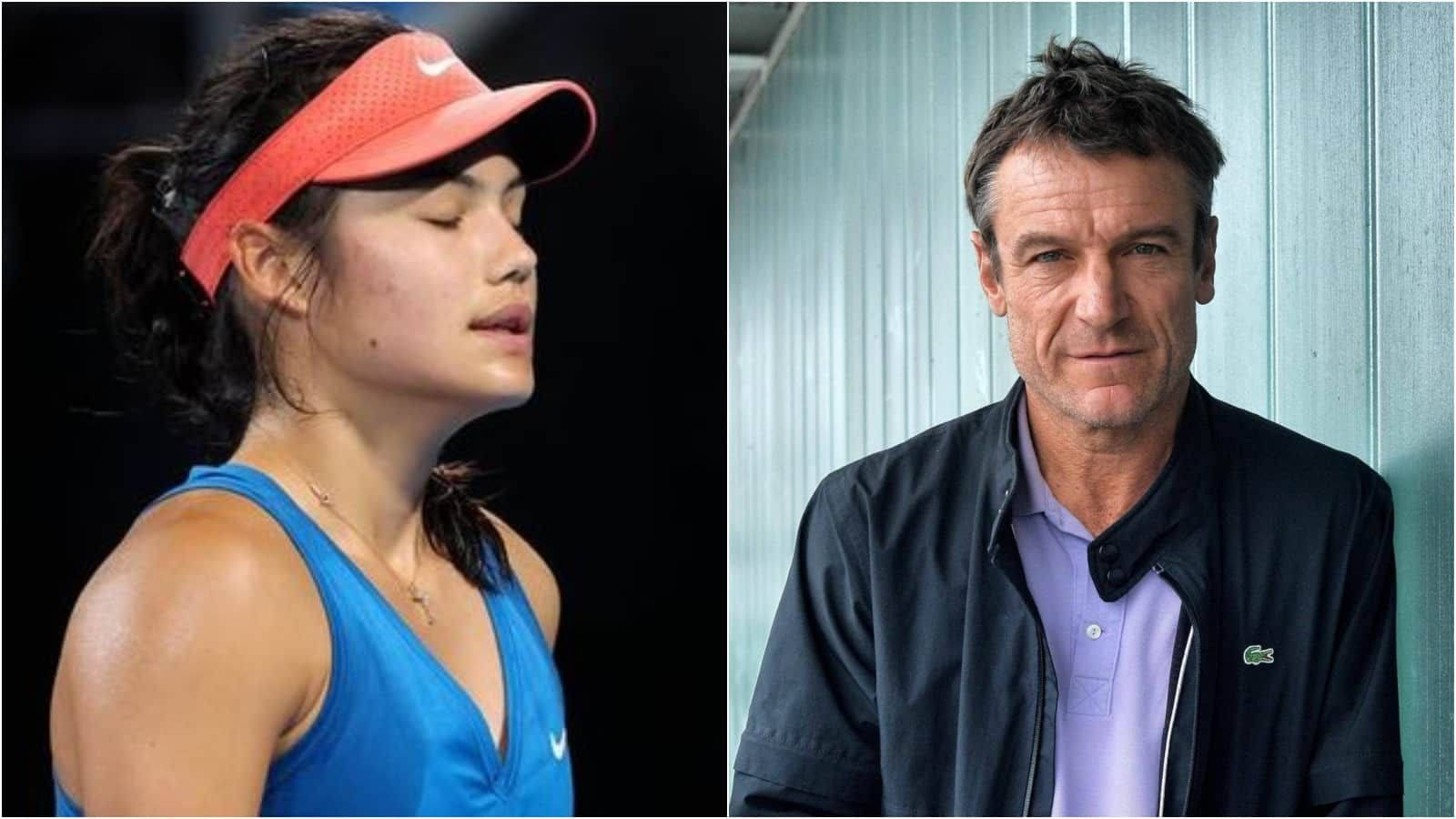 Tennis Legends Emma Raducanu And Mats Wilander Background