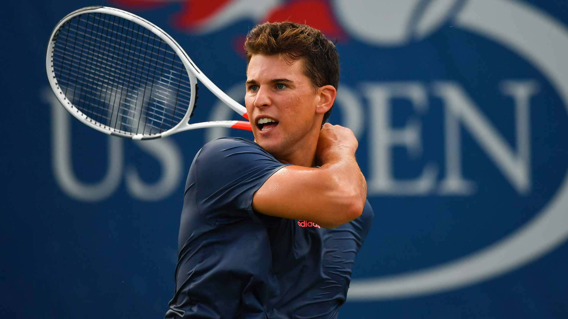 Tennis Player Backhand Stroke U S Open Background