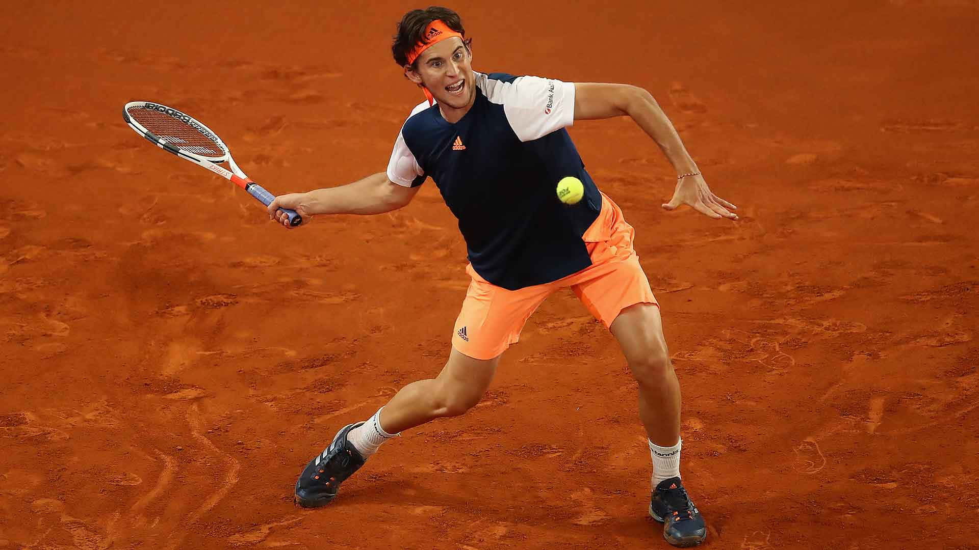 Tennis Player Clay Court Action Background