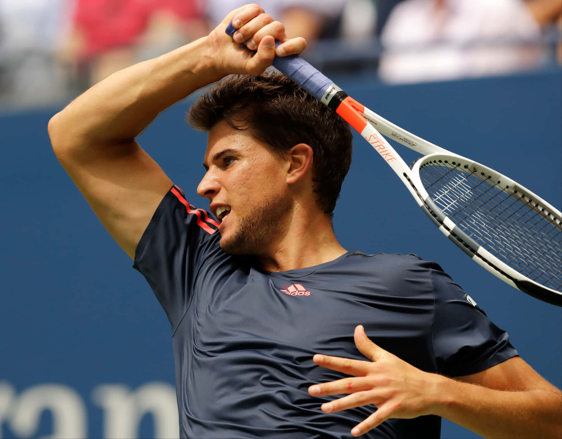 Tennis Player Forehand Follow Through Background