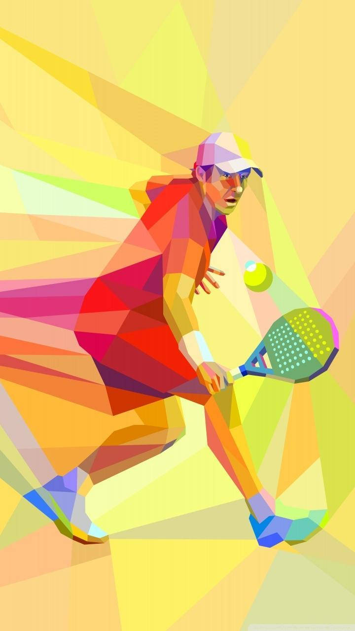 Tennis Player Geometric Art Phone Background