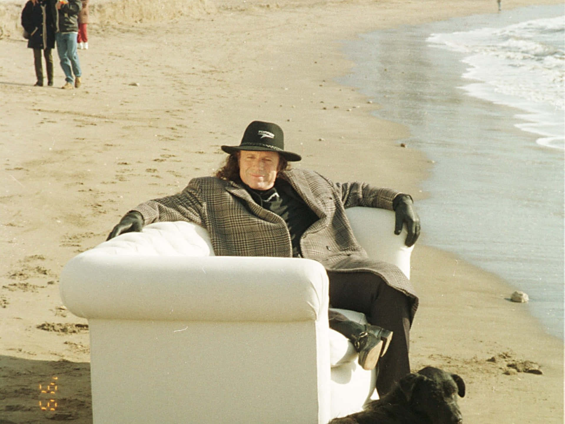 Tennis Player Guillermo Vilas At Beach Background