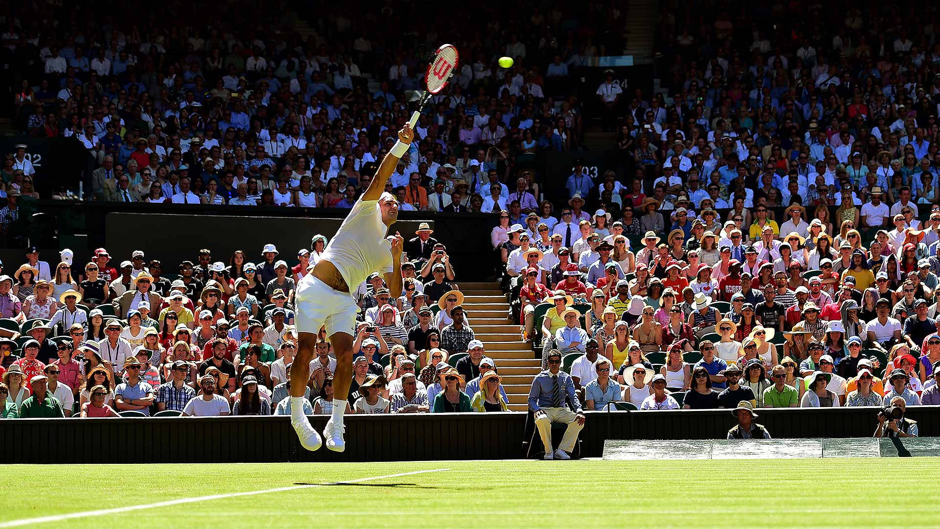 Tennis Player In Wimbledon Court Background