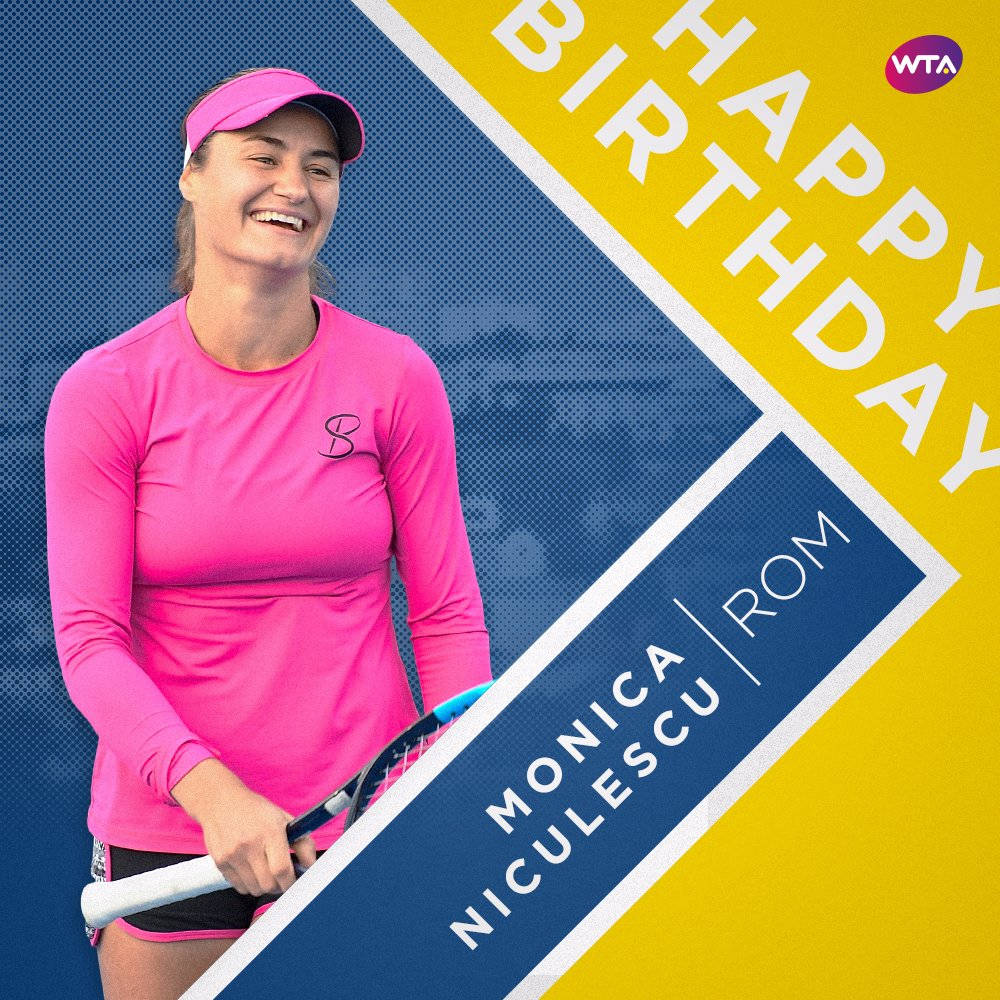 Tennis Player Monica Niculescu Birthday Greeting Background