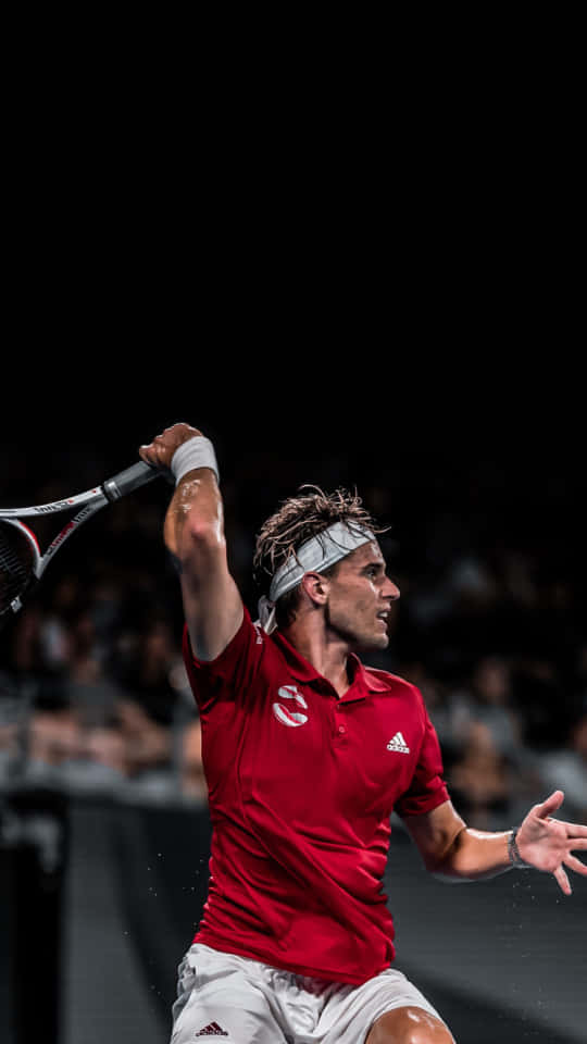 Tennis Player Powerful Forehand Swing Background