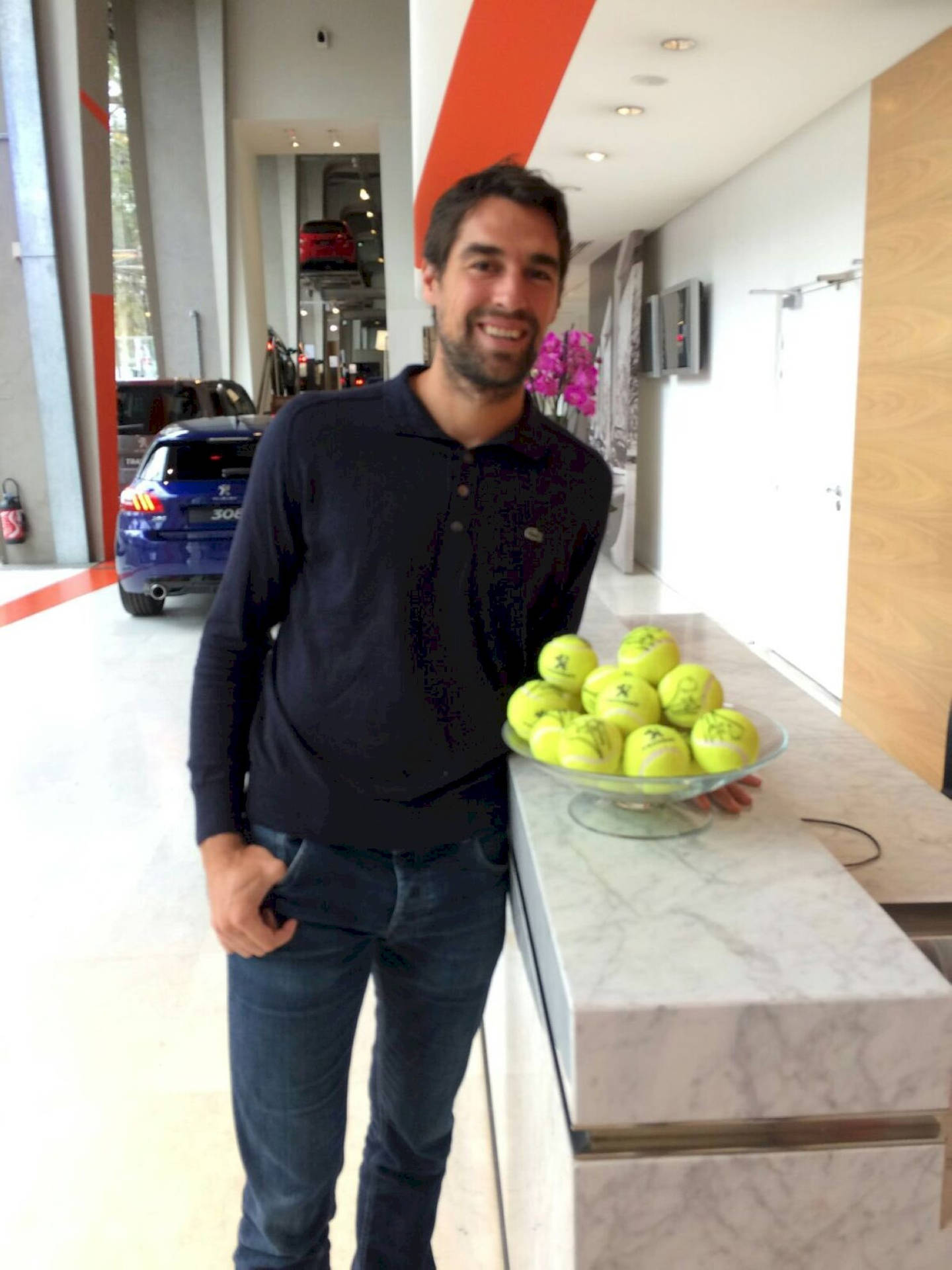 Tennis Pro Jeremy Chardy In A Casual Pose Background