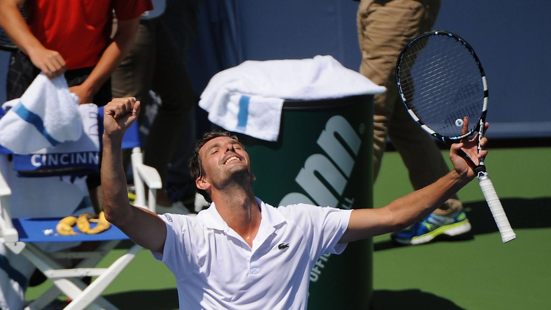 Tennis Pro, Julien Benneteau In Celebration Mode Background