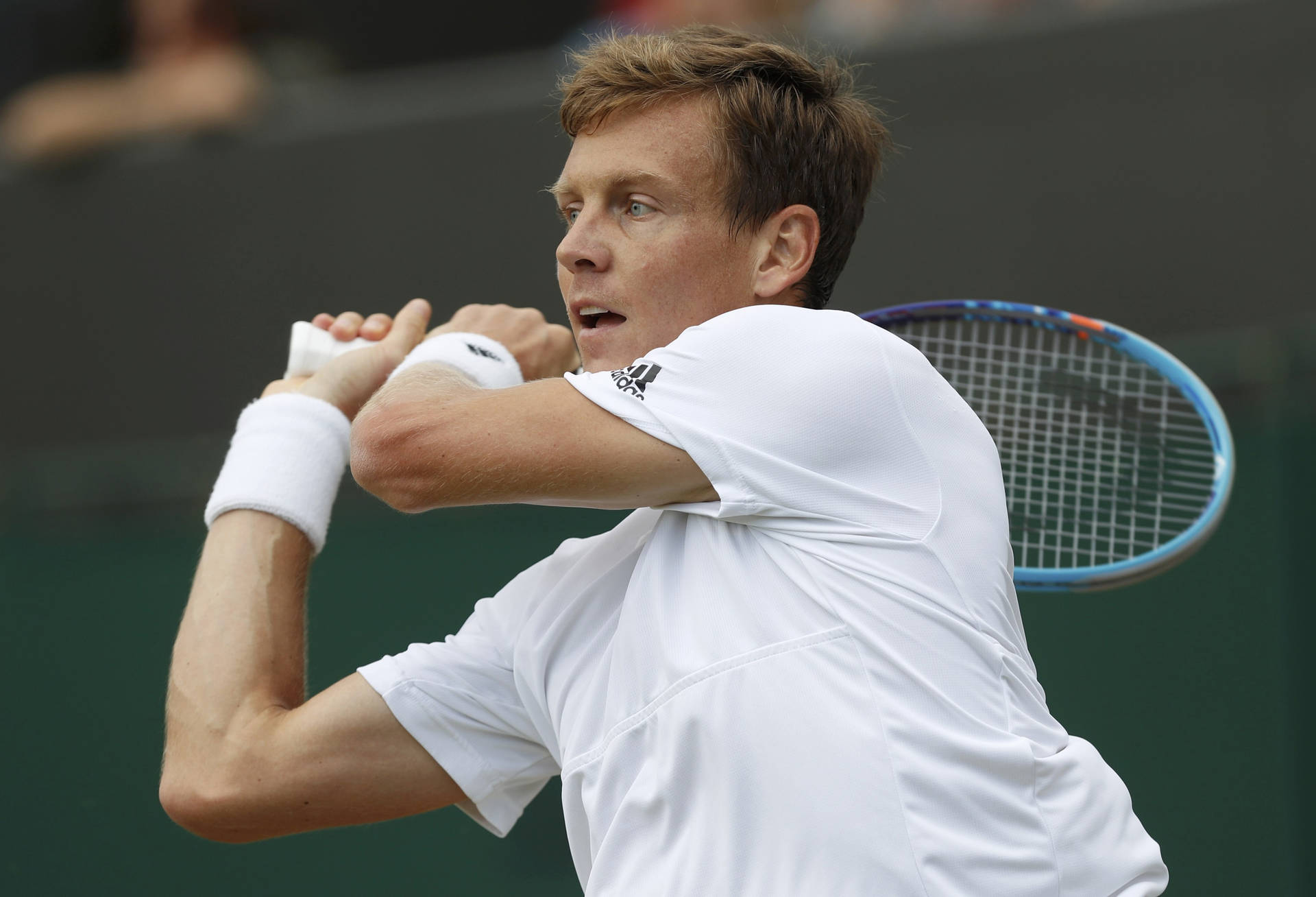 Tennis Pro Tomas Berdych In Action Background