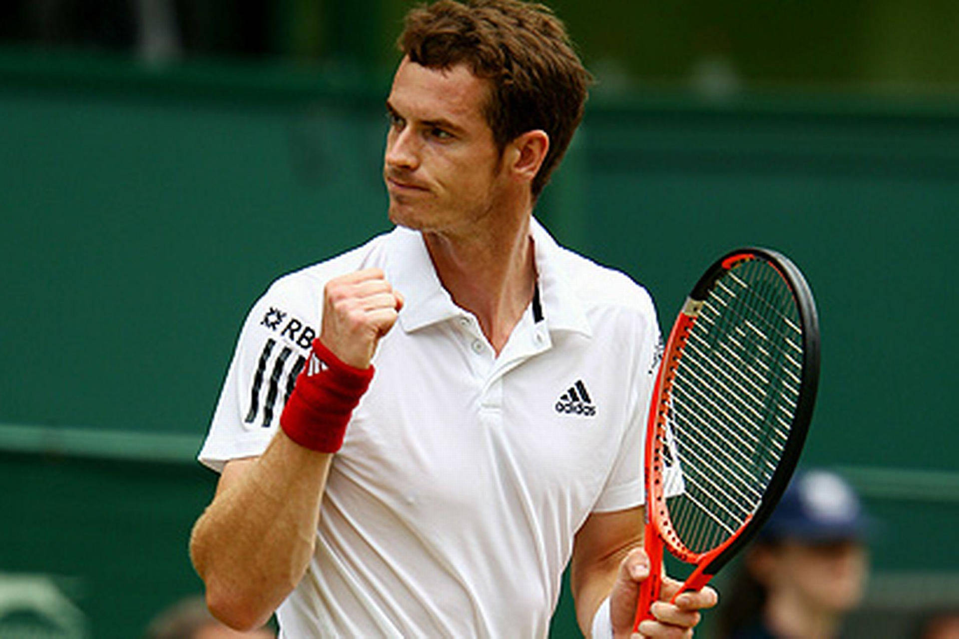 Tennis Prodigy Andy Murray In A Fierce Shot Background