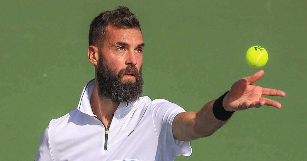 Tennis Professional Benoit Paire In Action Background