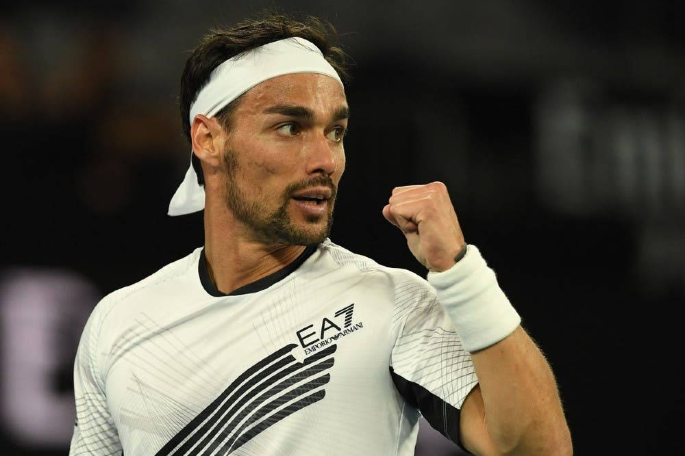 Tennis Sensation Fabio Fognini In Action Background