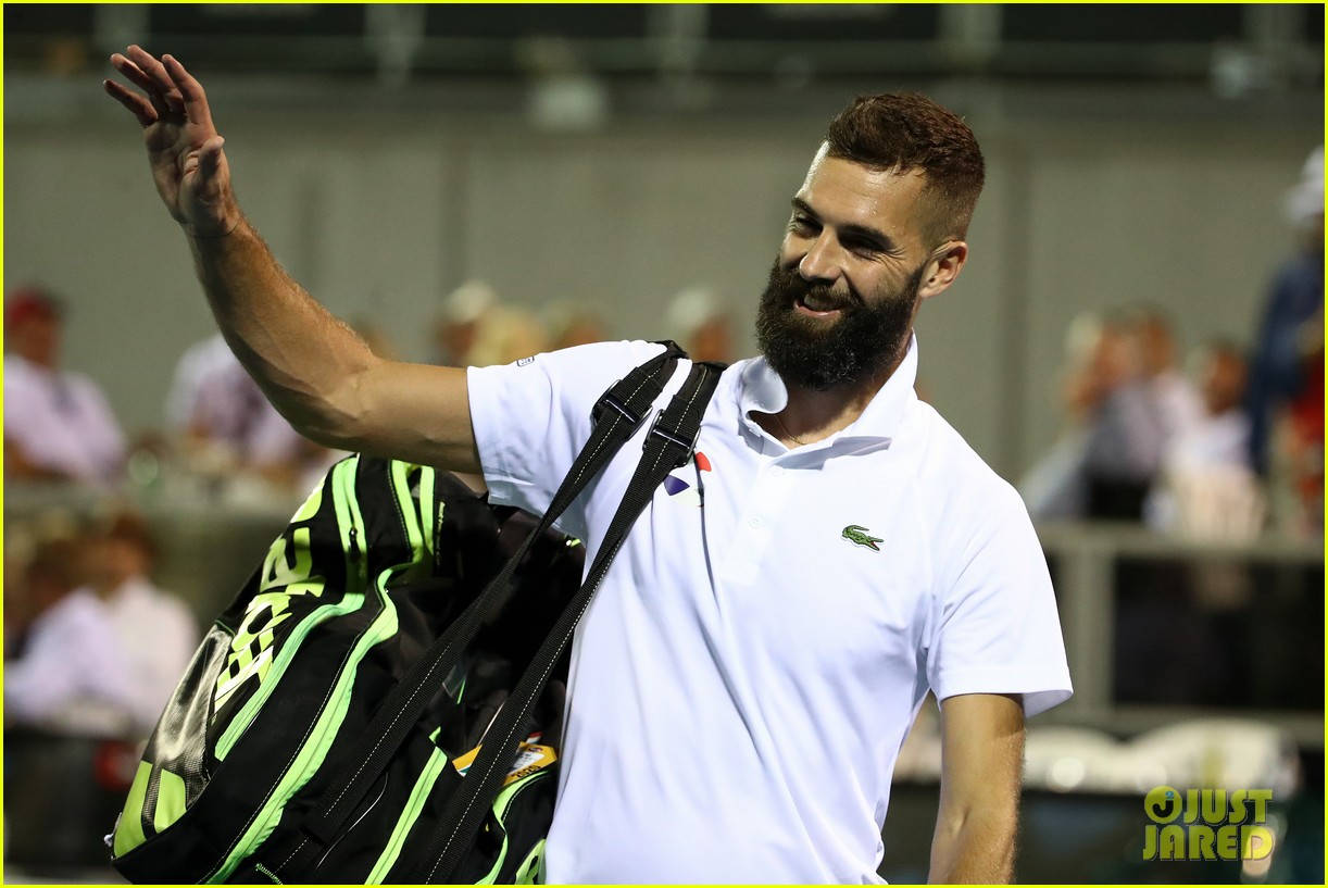 Tennis Star Benoit Paire In Action Background