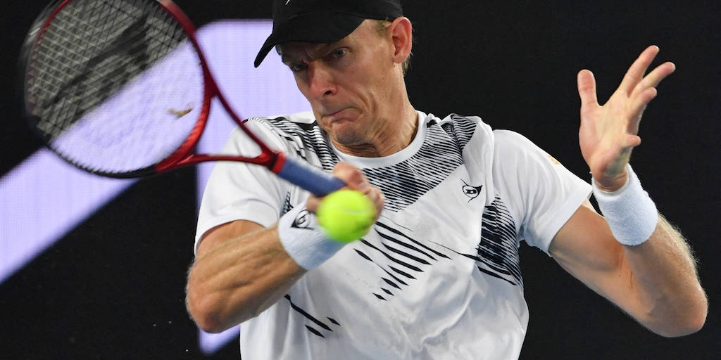 Tennis Star Kevin Anderson In Action Background