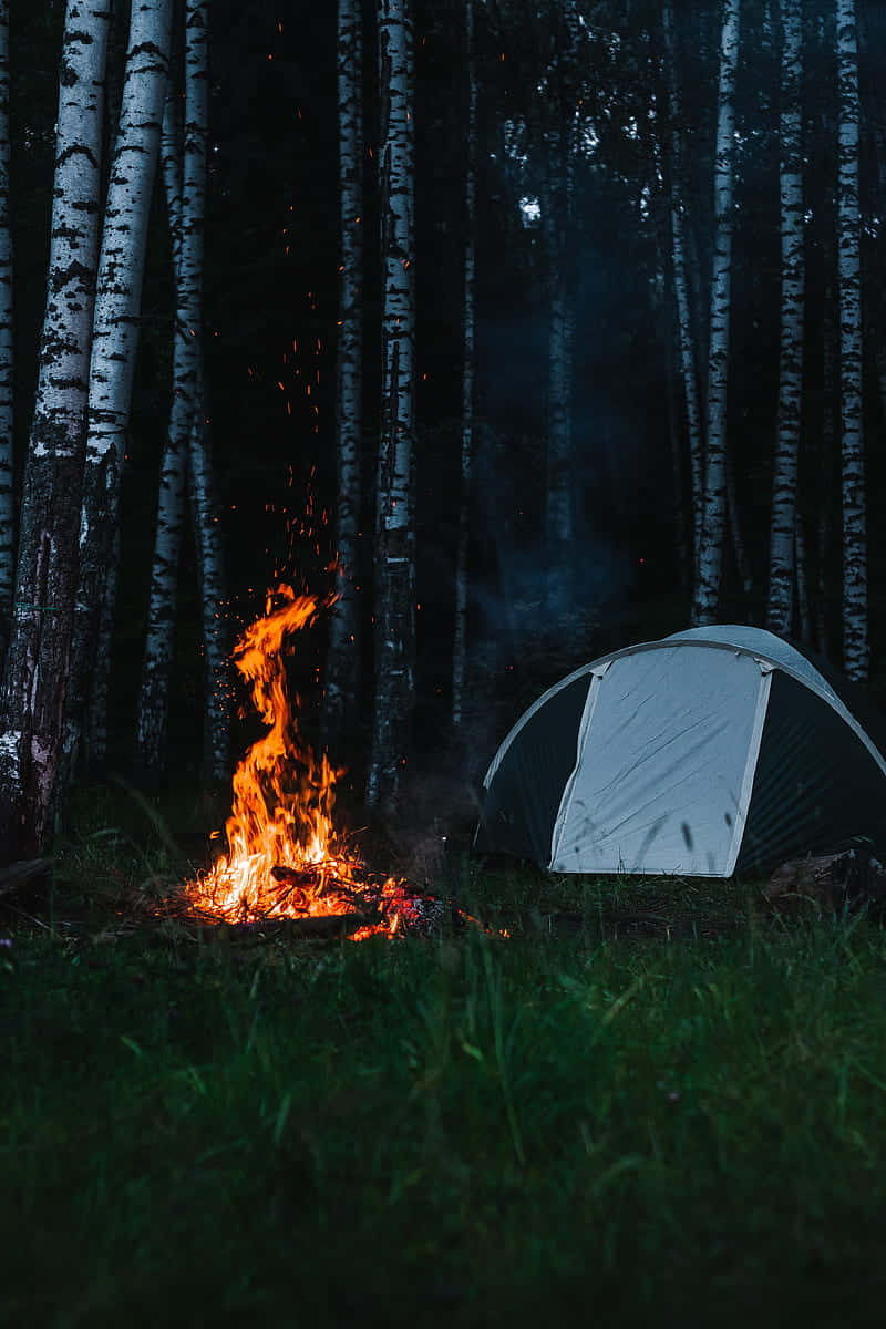 Tent And Bonfire