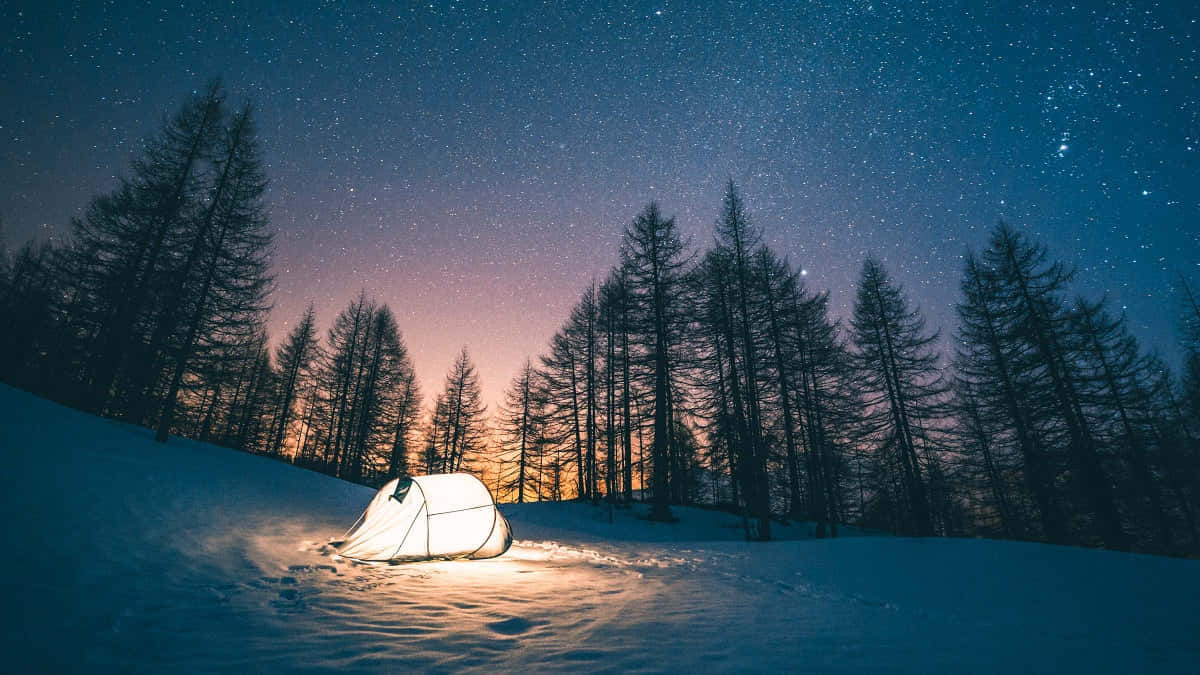 Tent Snowy Area Background