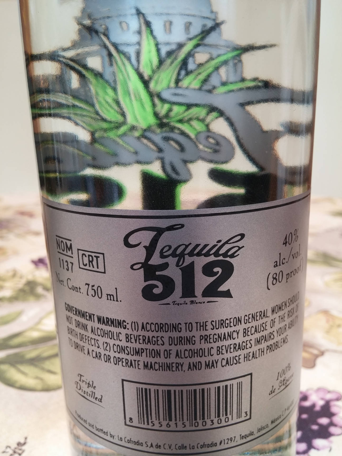 Tequila 512 Back Label